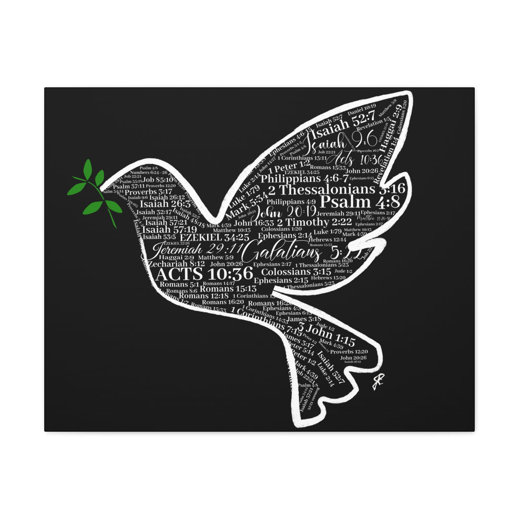 "Peace I Give Unto You" Canvas Wall Art — Scripture Typography  Matte Stretched Canvas