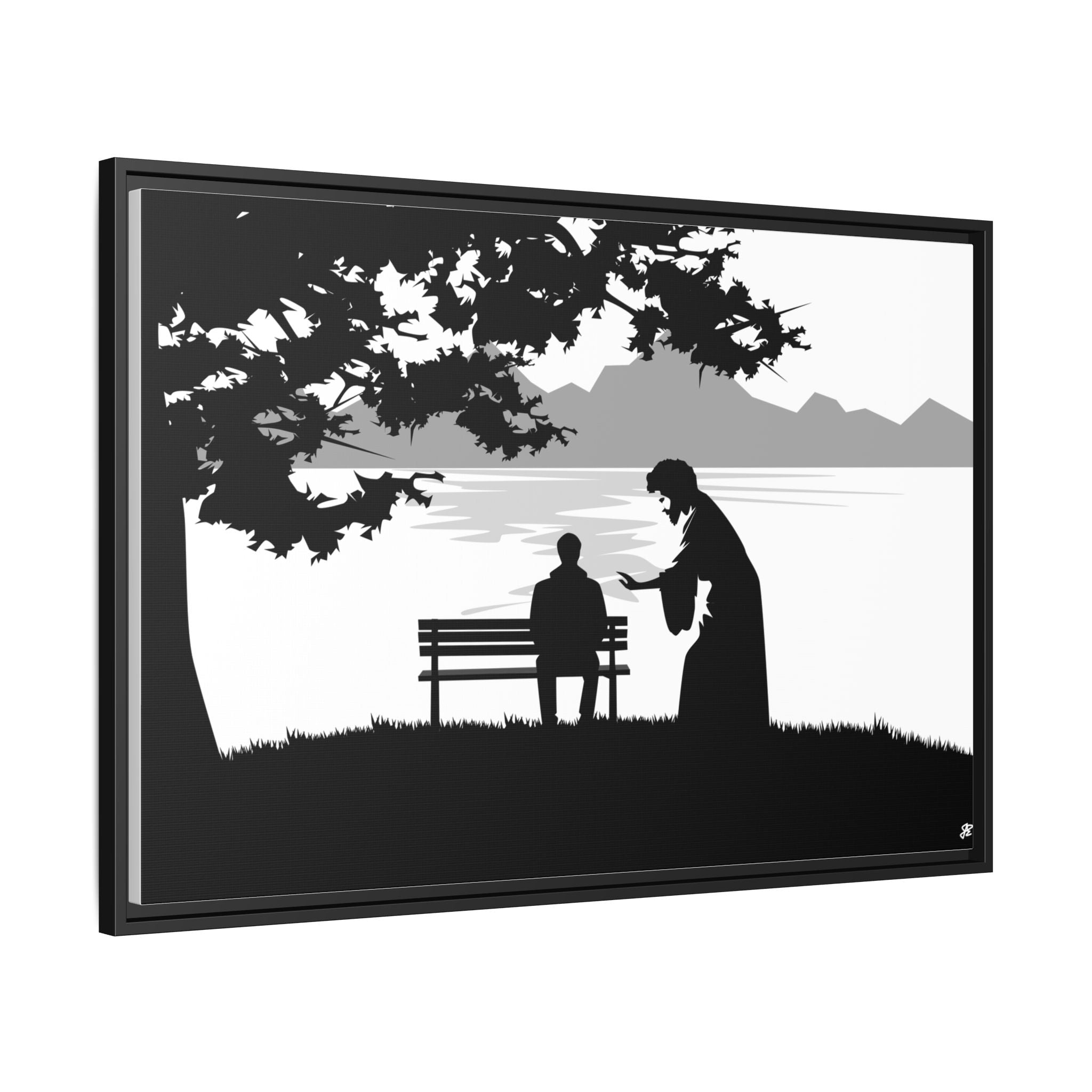 "Alone But Not Alone"-Framed Matte Canvas with Boarder