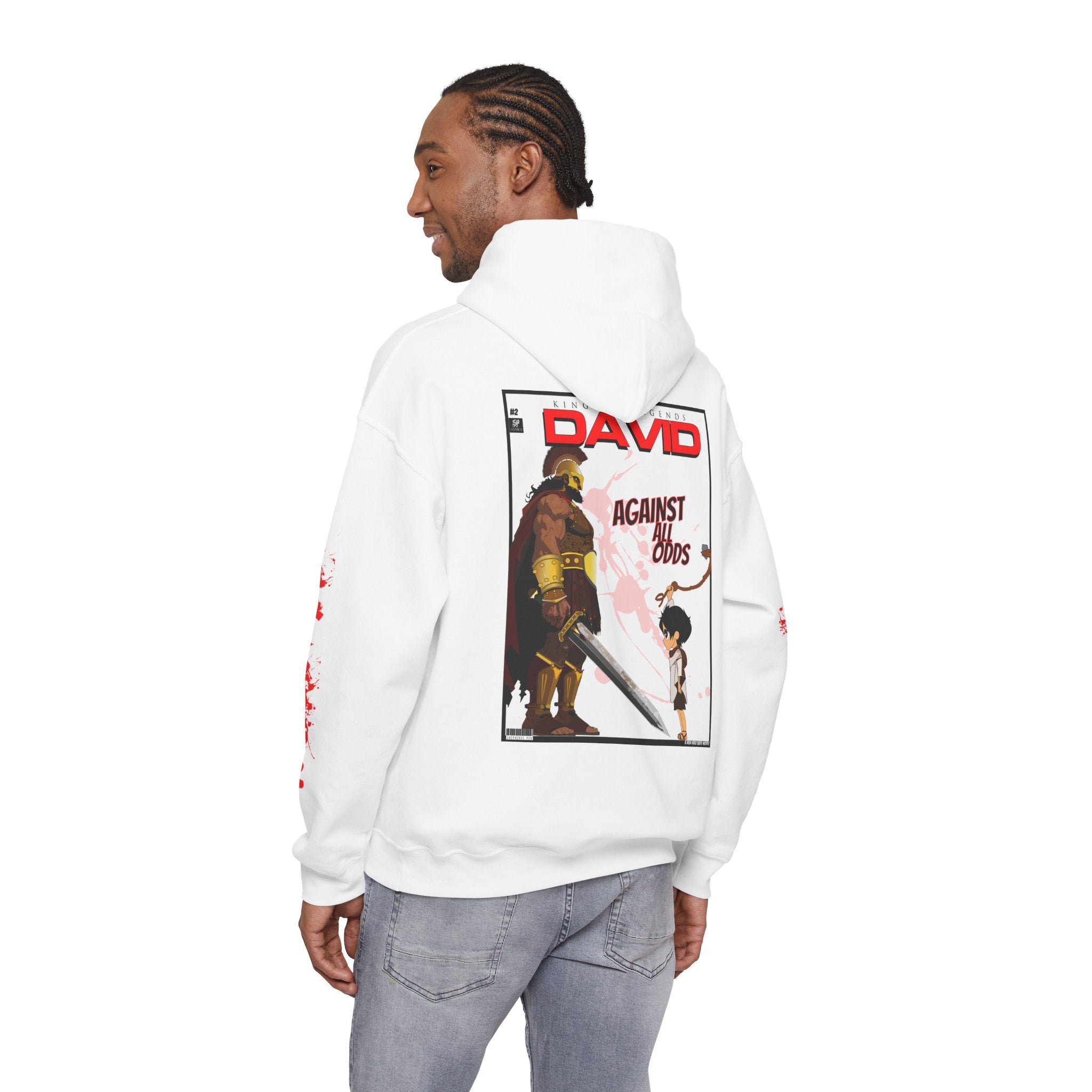 Against Goliath Graphic Hoodie — 'DAVID' Anime-Style Illustration