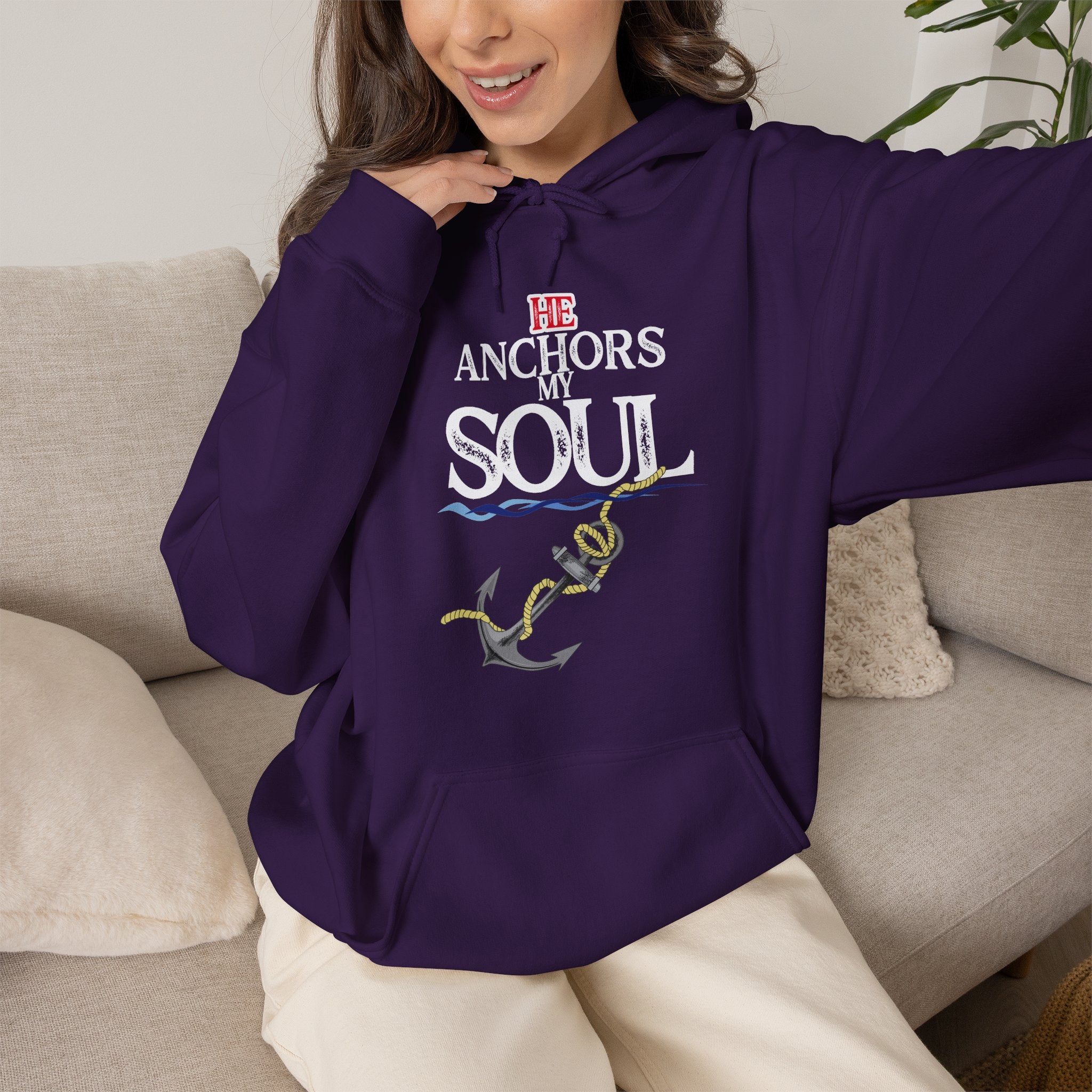 Anchor of My Soul Hoodie - Nautical Anchor & Rope Graphic Sweatshirt