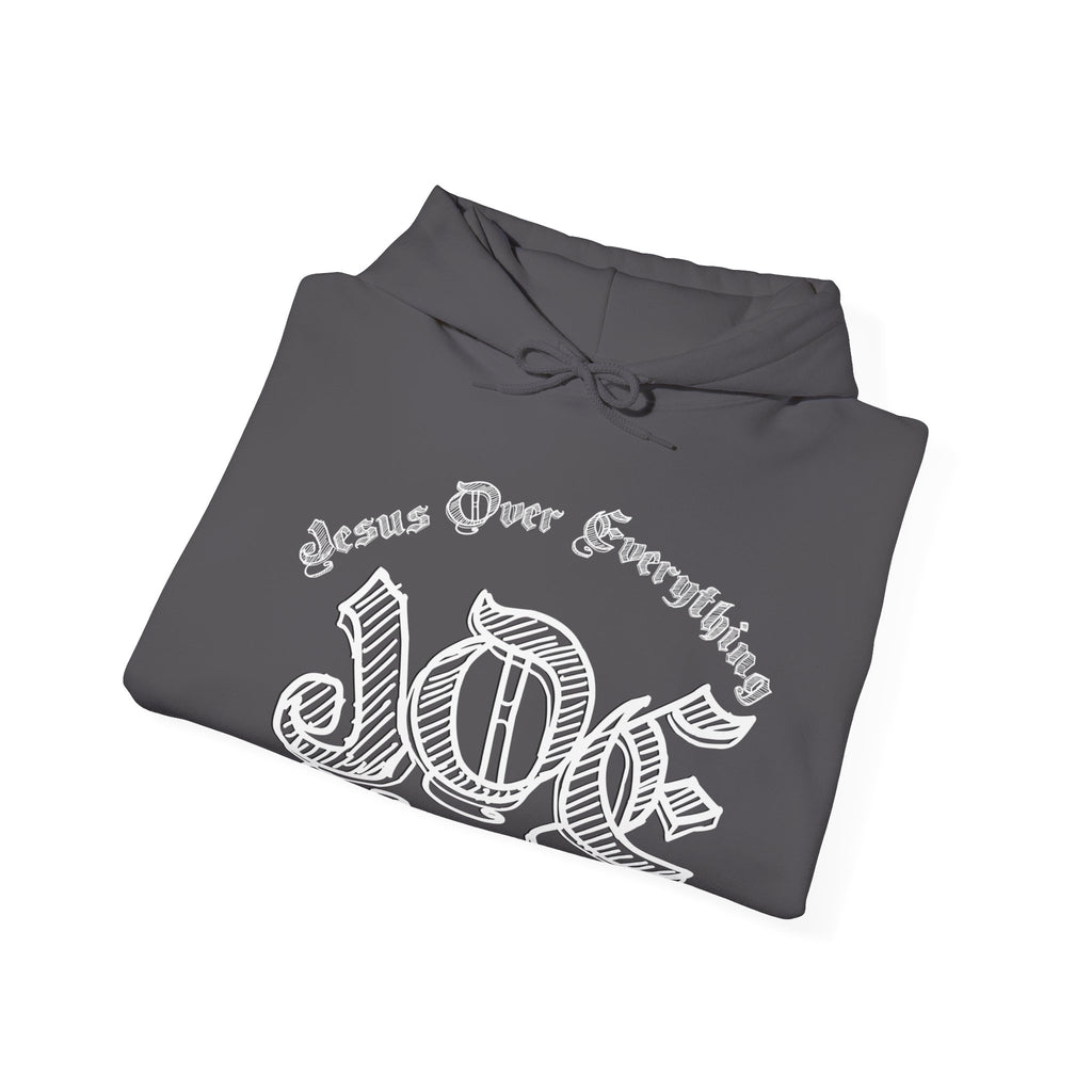 Hoodie — 'Love' Gothic Script Pullover (Love Over Everything)