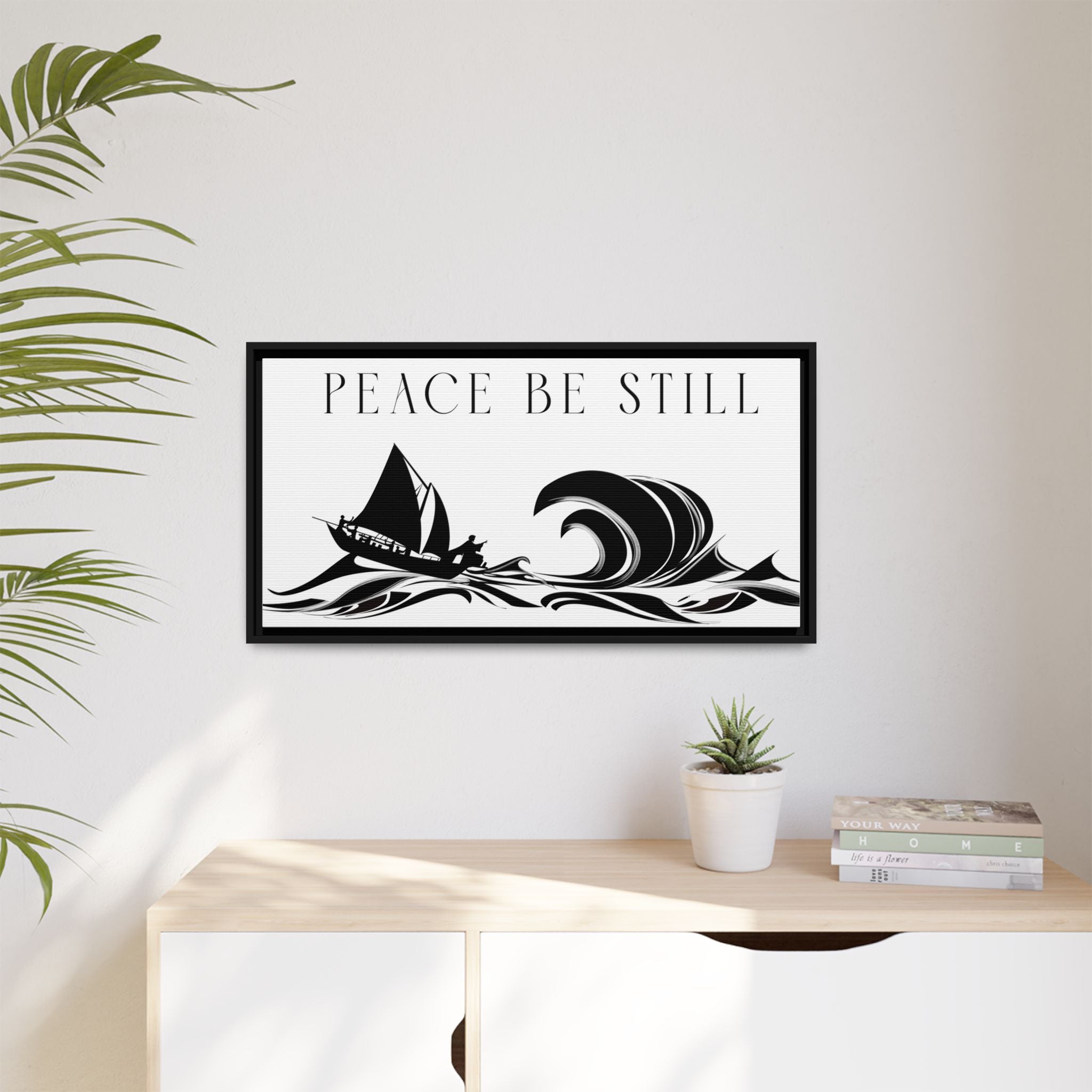 "Peace Be Still" Wall Art — Framed Matte Canvas