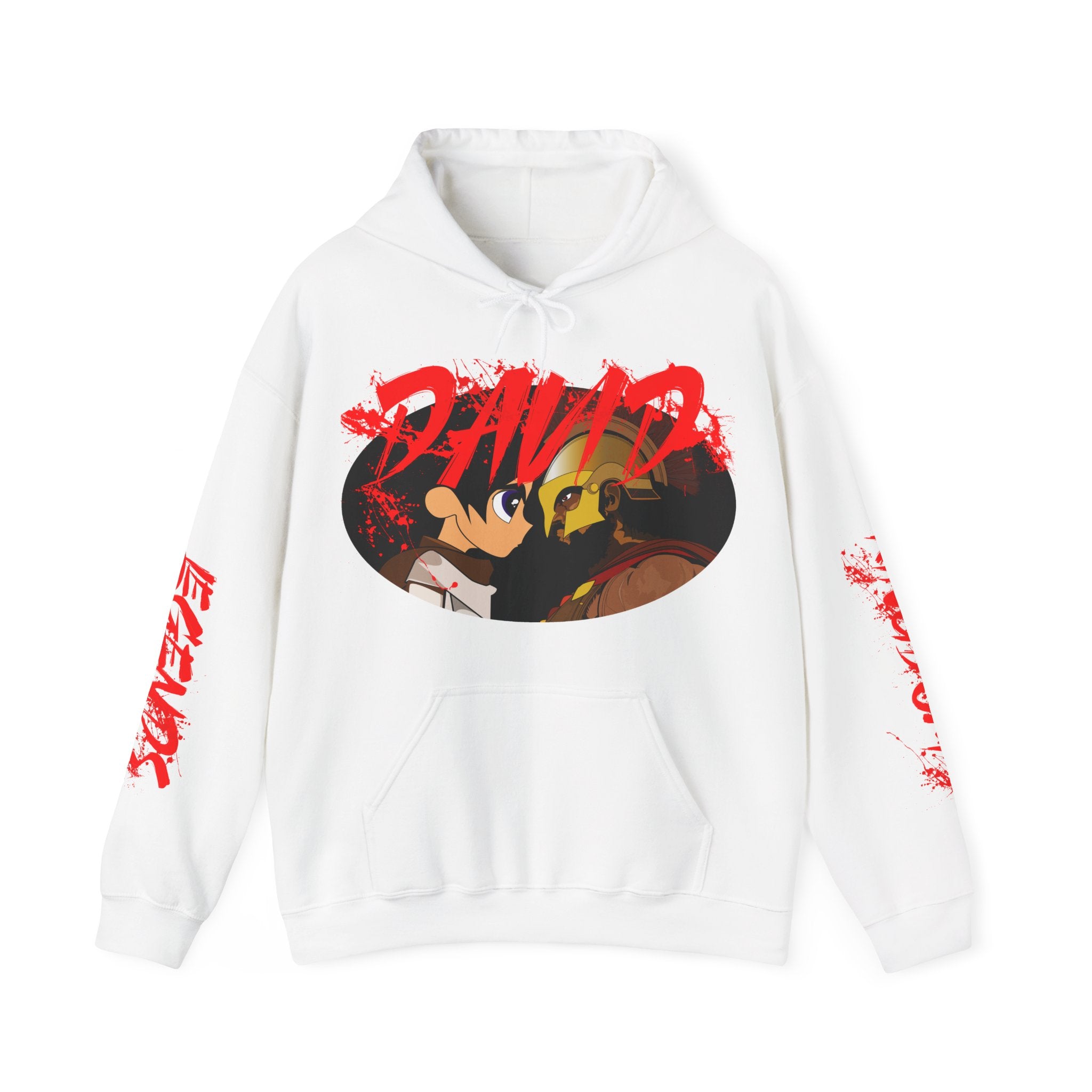 Against Goliath Graphic Hoodie — 'DAVID' Anime-Style Illustration