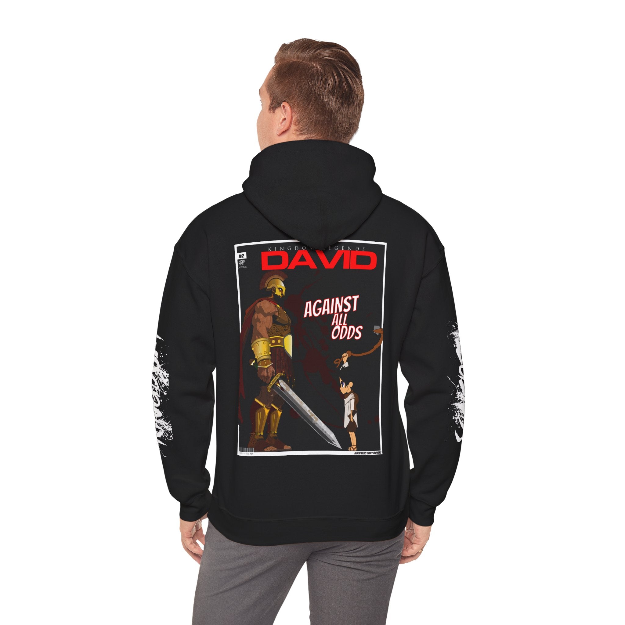 Against Goliath Graphic Hoodie — 'DAVID' Anime-Style Illustration
