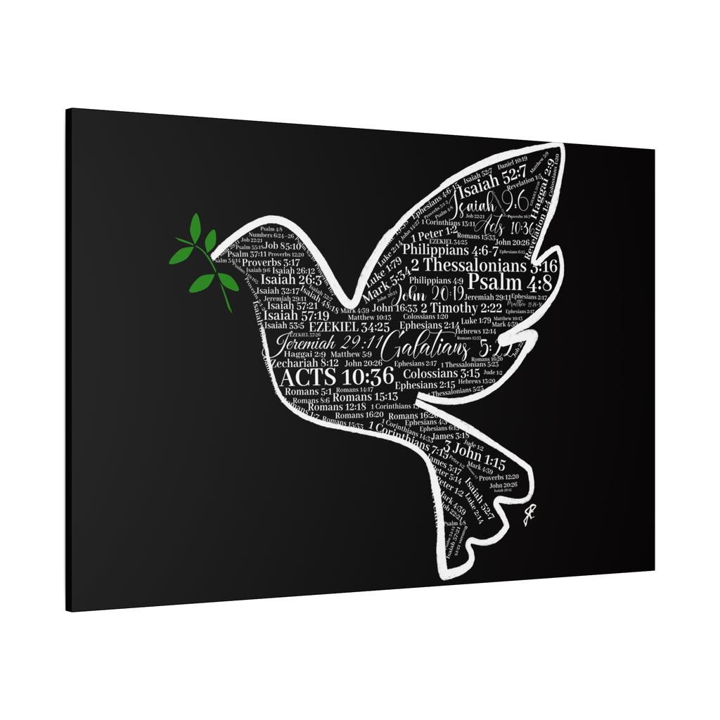 "Peace I Give Unto You" Canvas Wall Art — Scripture Typography  Matte Stretched Canvas
