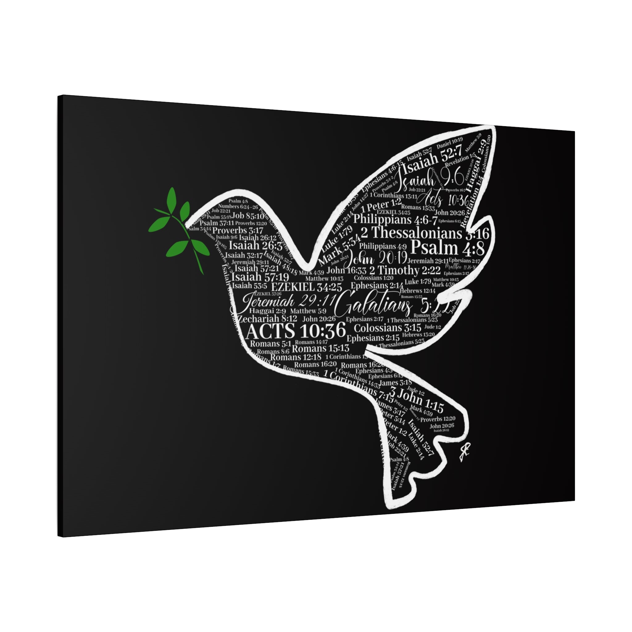 "Peace I Give Unto You" Canvas Wall Art — Scripture Typography  Matte Stretched Canvas