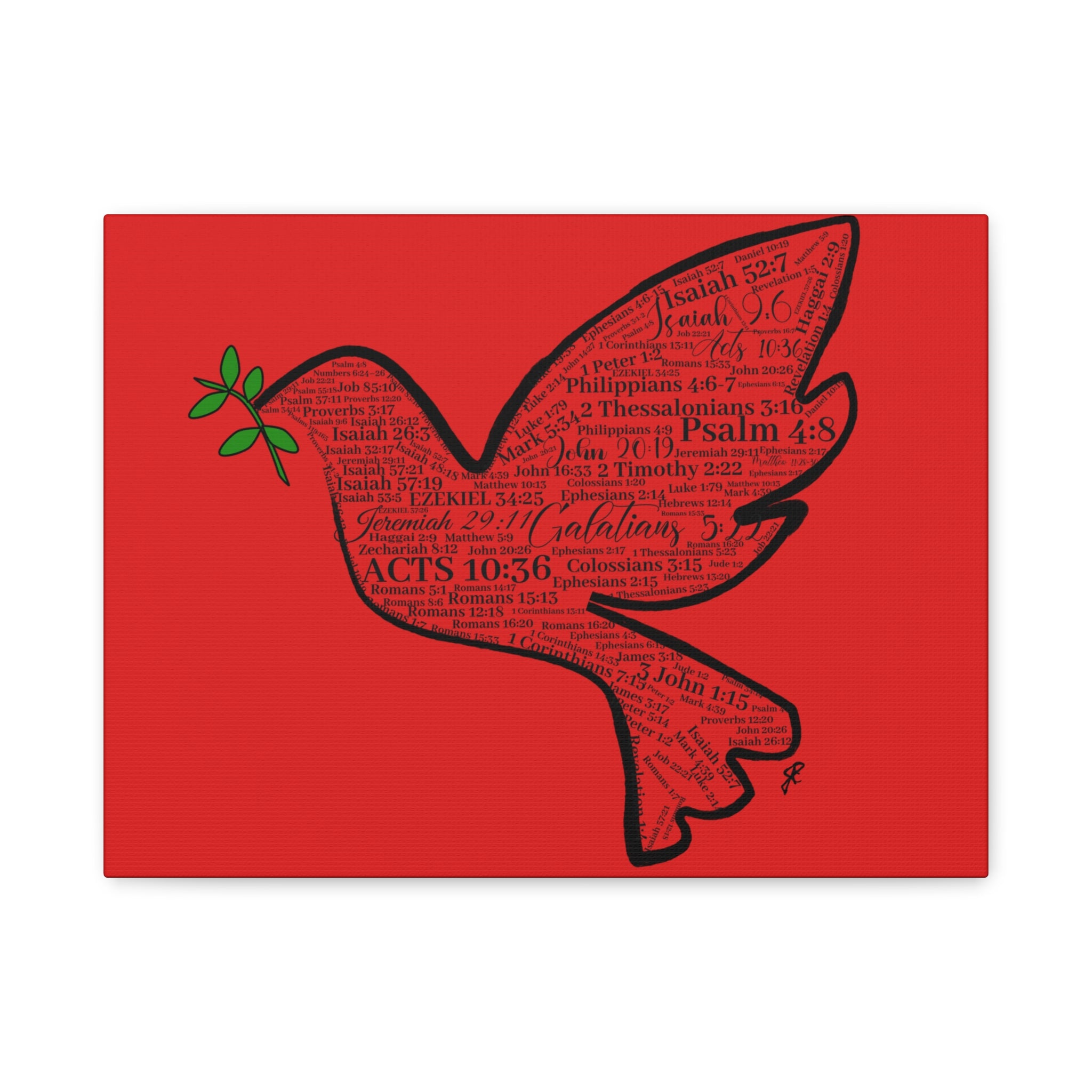 Red "Peace" Scripture Wall Art Canvas – Christian Faith Bible Verse Decor