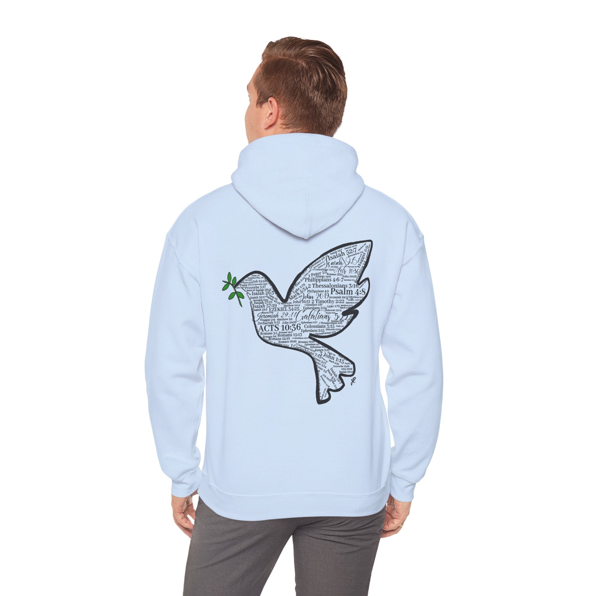 Peace Dove Hoodie — God of Peace Script Graphic Hooded Sweatshirt