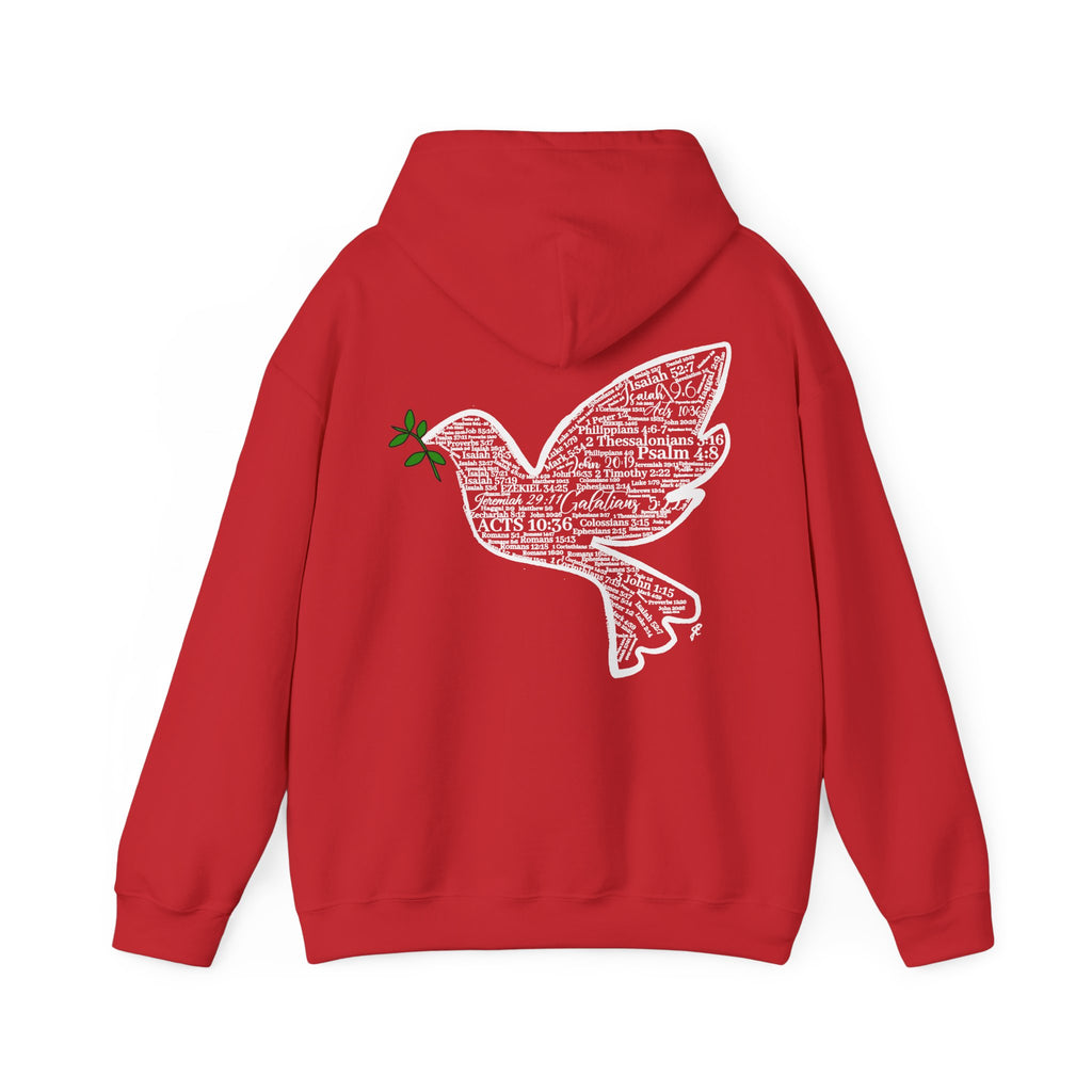 Peace Dove Hoodie — God of Peace Script Graphic Hooded Sweatshirt
