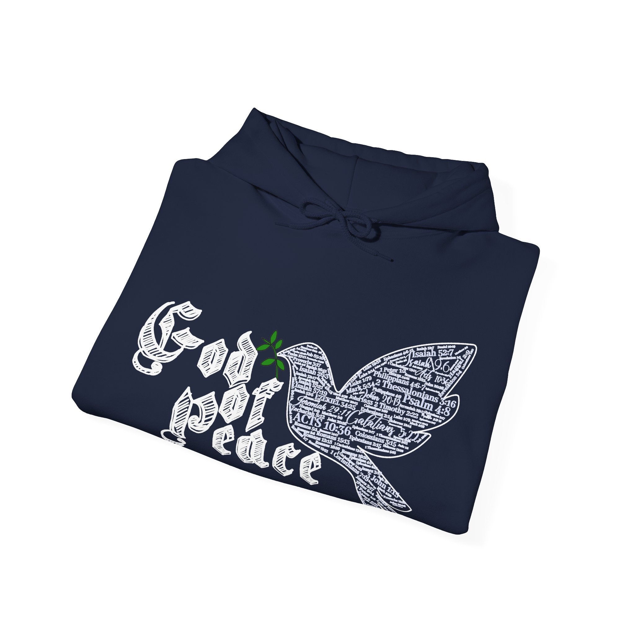 Peace Dove Hoodie — God of Peace Script Graphic Hooded Sweatshirt