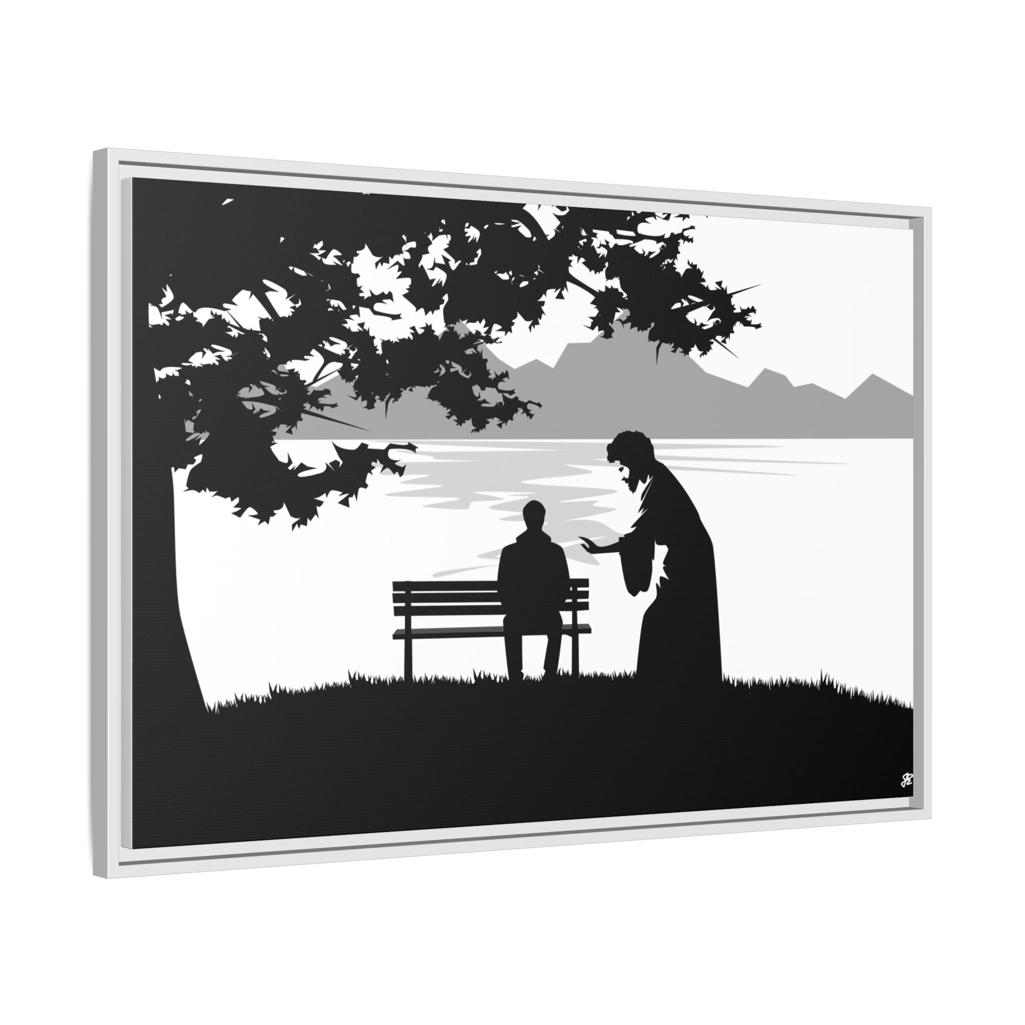 "Alone But Not Alone"-Framed Matte Canvas with Boarder