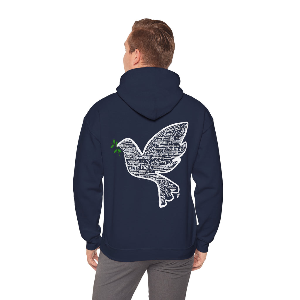 Peace Dove Hoodie — God of Peace Script Graphic Hooded Sweatshirt
