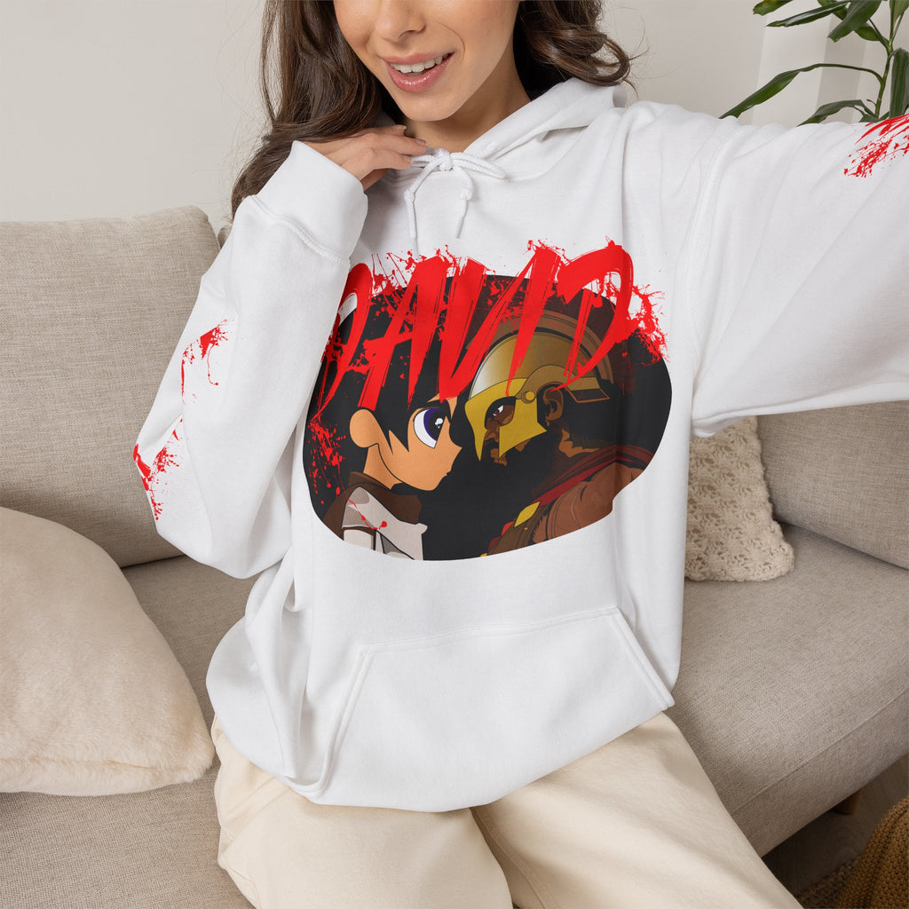 Against Goliath Graphic Hoodie — 'DAVID' Anime-Style Illustration