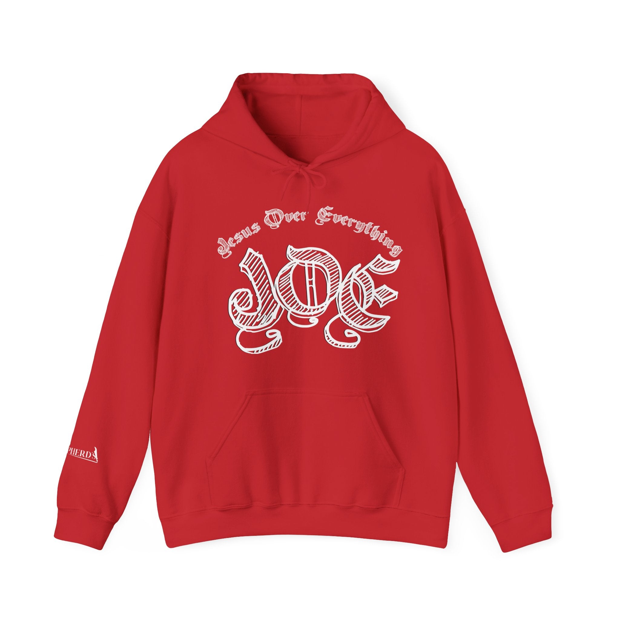 Hoodie — 'Love' Gothic Script Pullover (Love Over Everything)