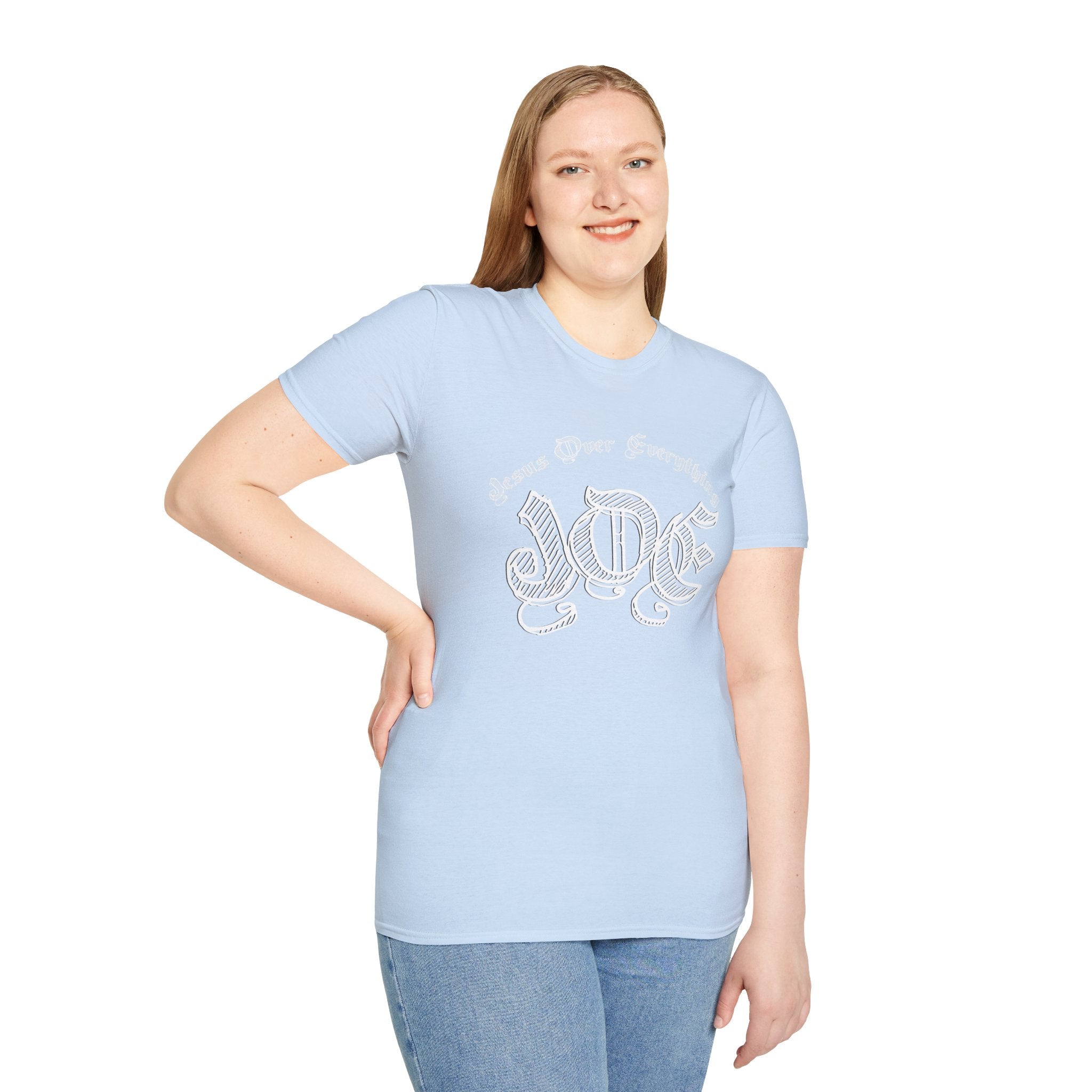 J.O.E "Jesus Over Everything" T-Shirt — Faith-Based Vintage Script Tee