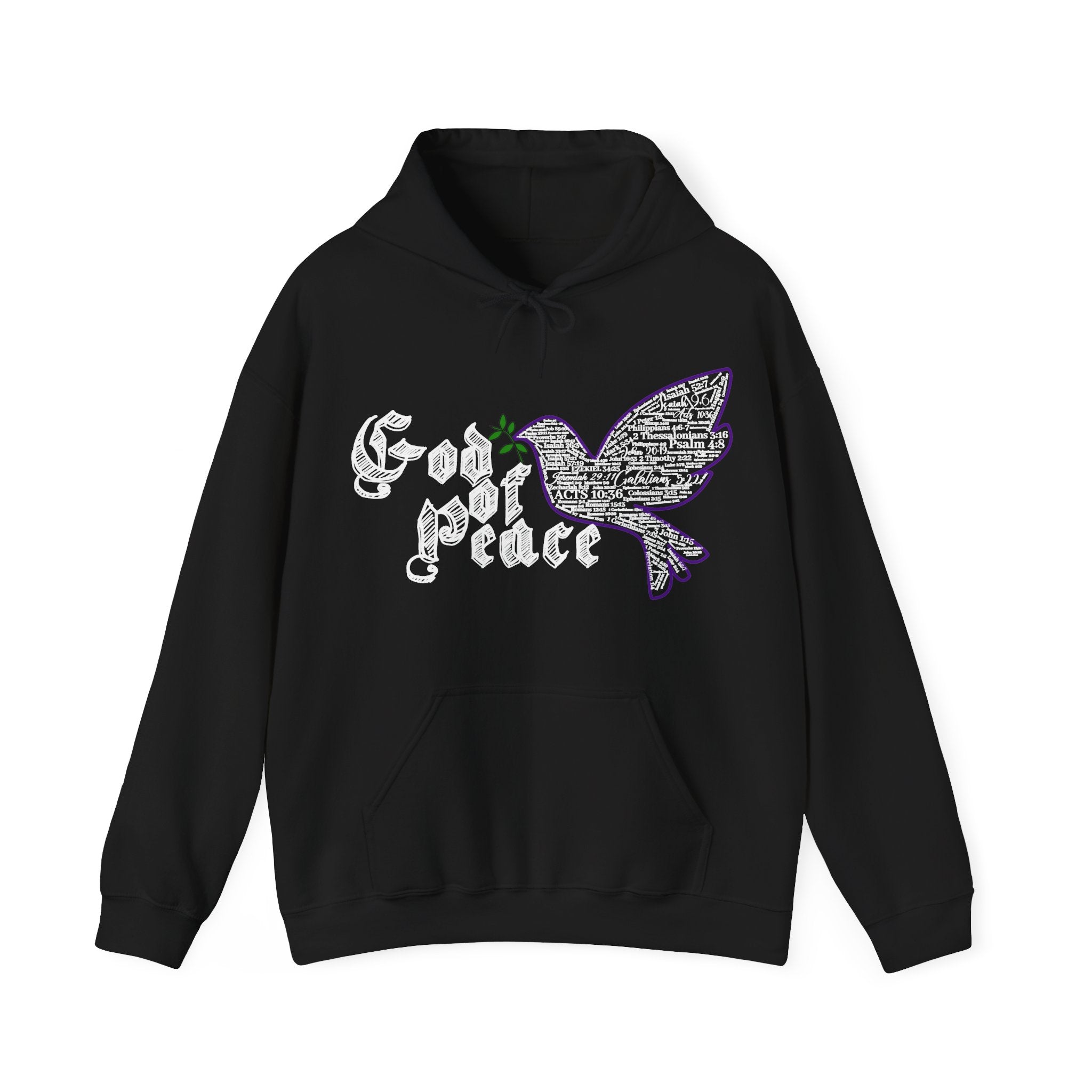 Peace Dove Hoodie — God of Peace Script Graphic Hooded Sweatshirt