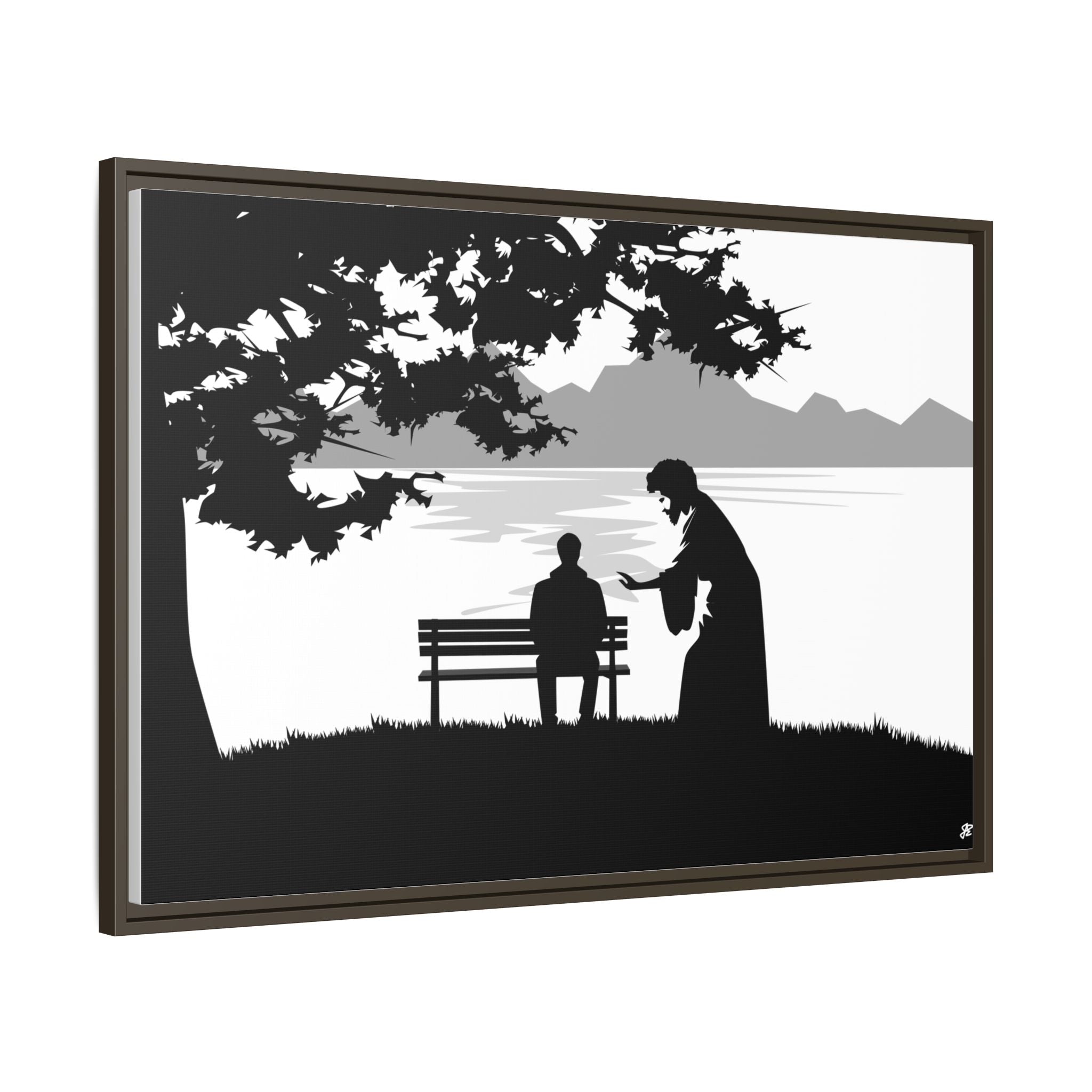 "Alone But Not Alone"-Framed Matte Canvas with Boarder