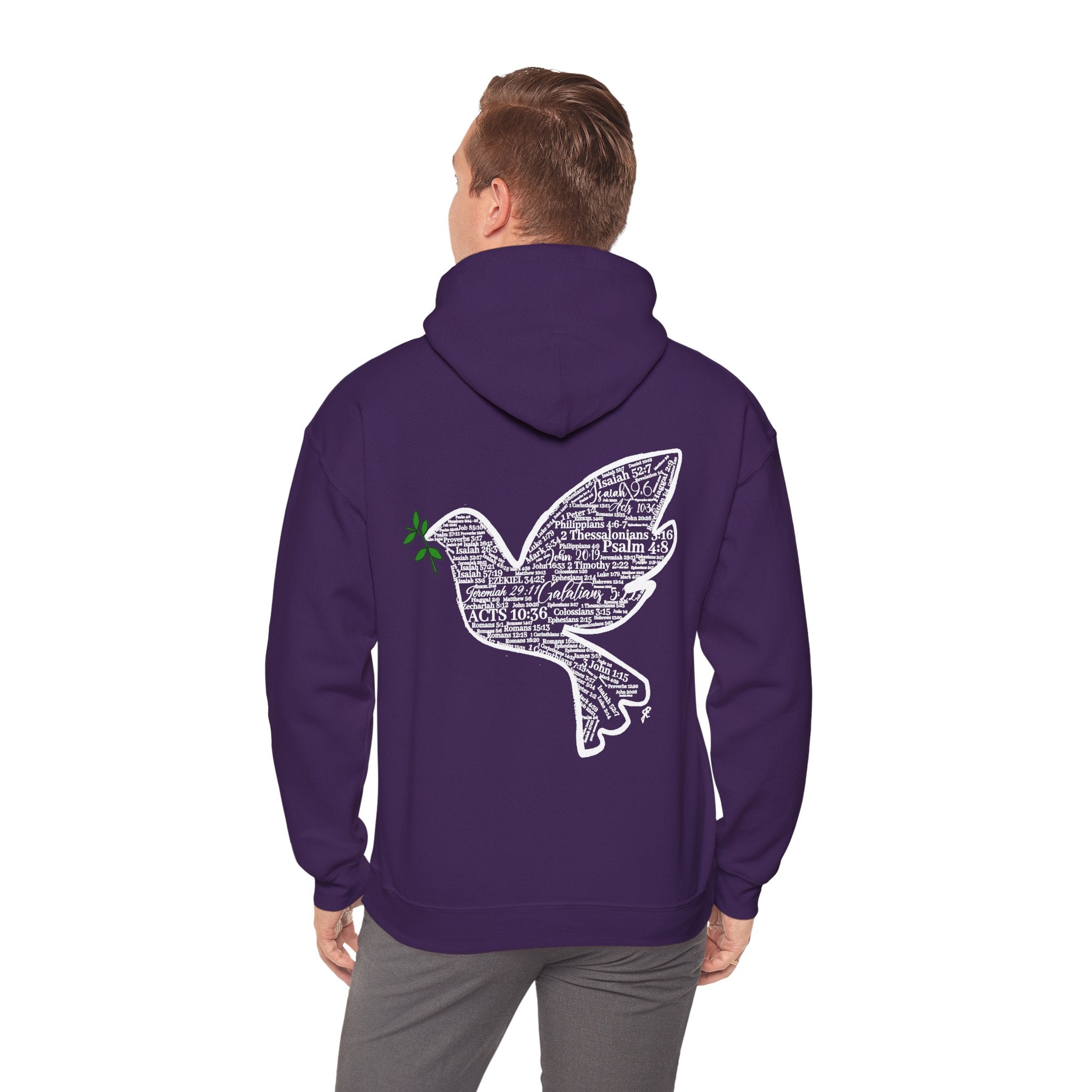 Peace Dove Hoodie — God of Peace Script Graphic Hooded Sweatshirt