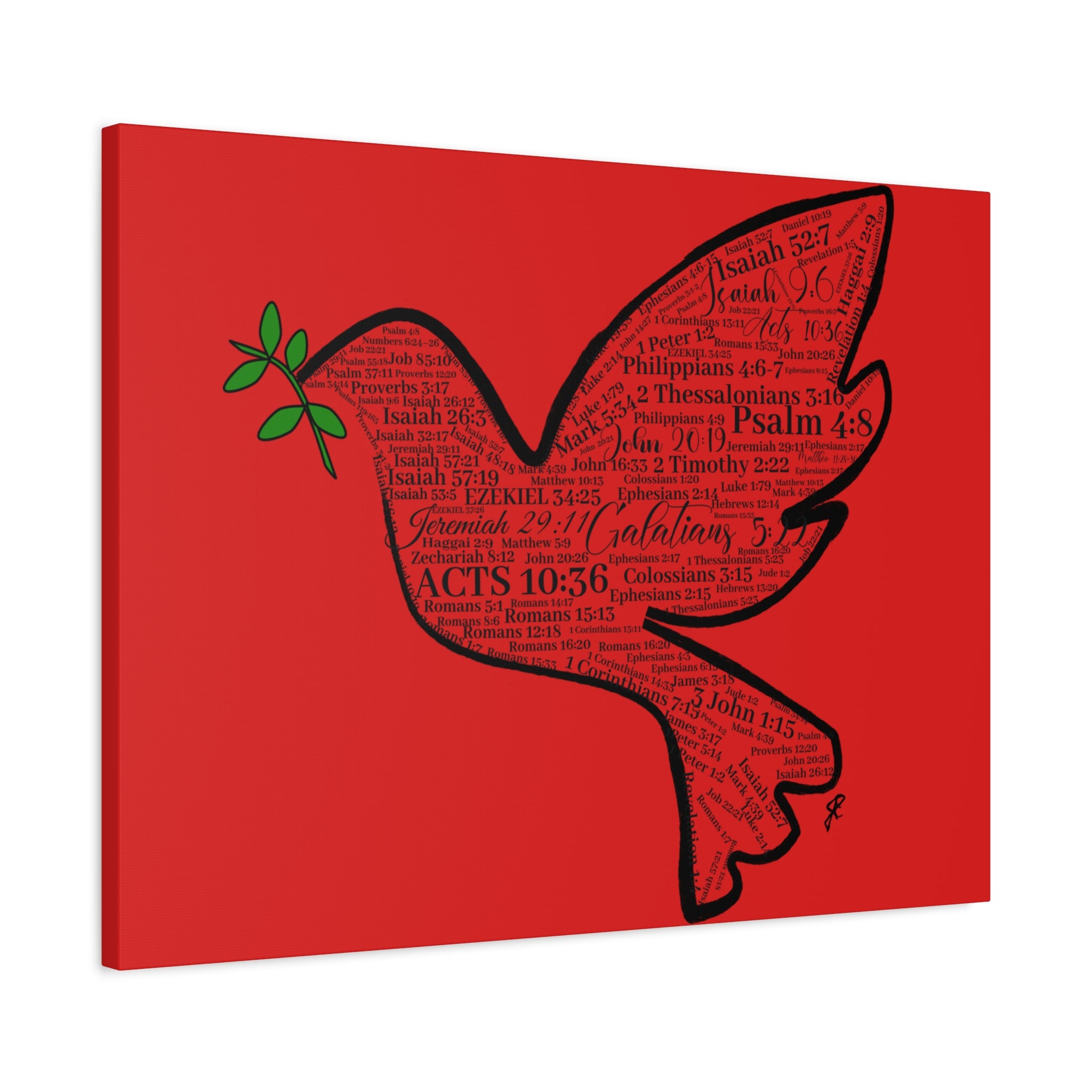 Red "Peace" Scripture Wall Art Canvas – Christian Faith Bible Verse Decor