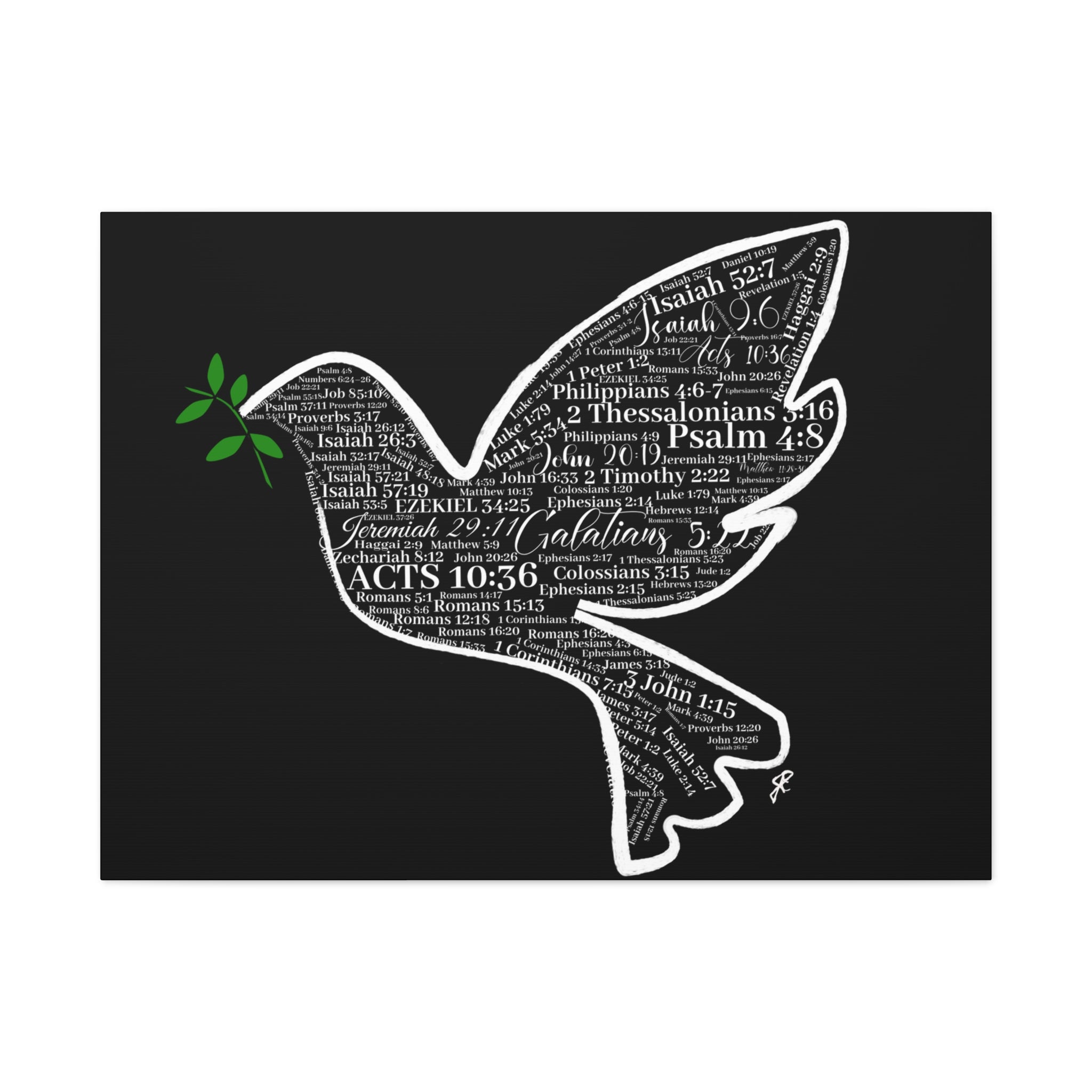 "Peace I Give Unto You" Canvas Wall Art — Scripture Typography  Matte Stretched Canvas