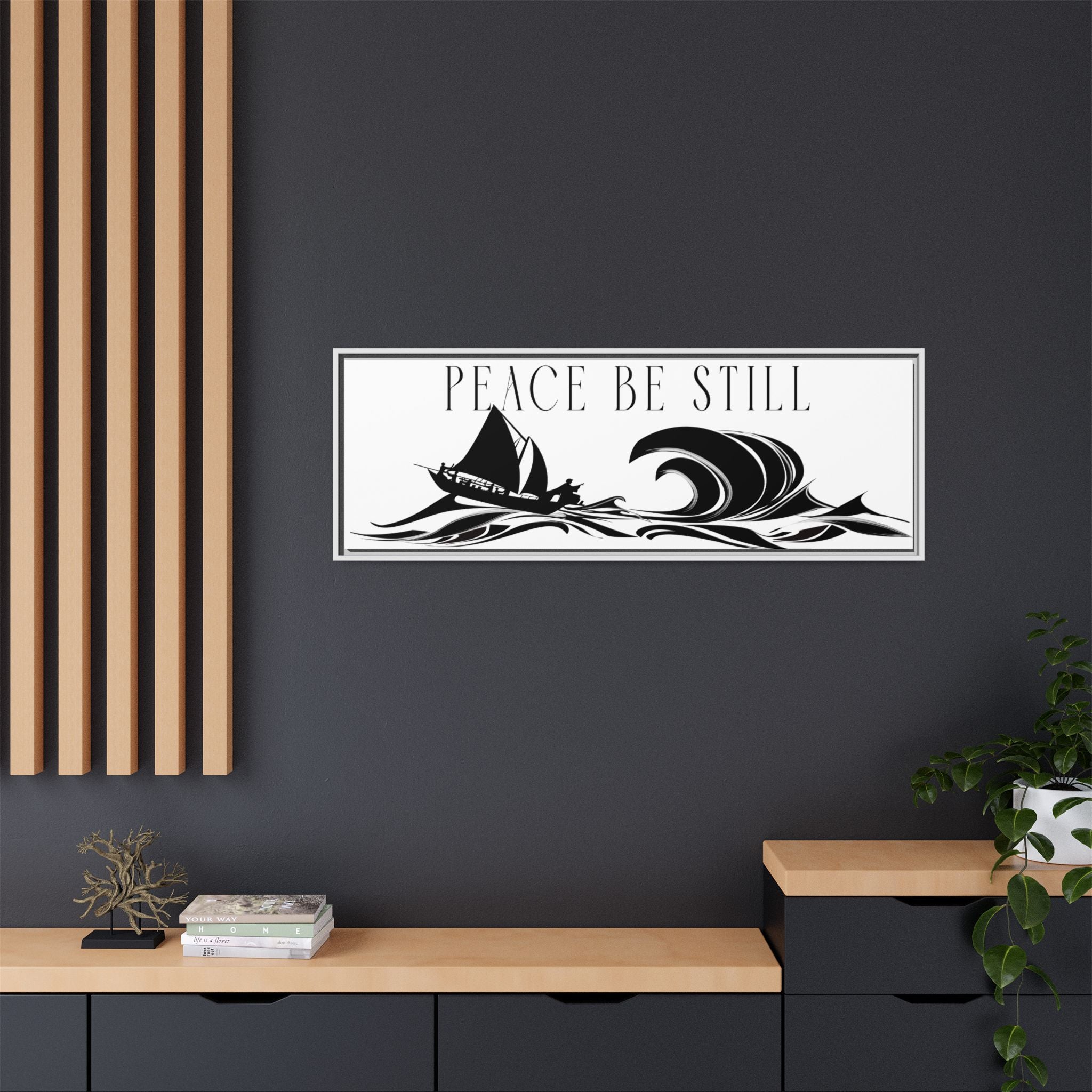 "Peace Be Still" Wall Art — Framed Matte Canvas