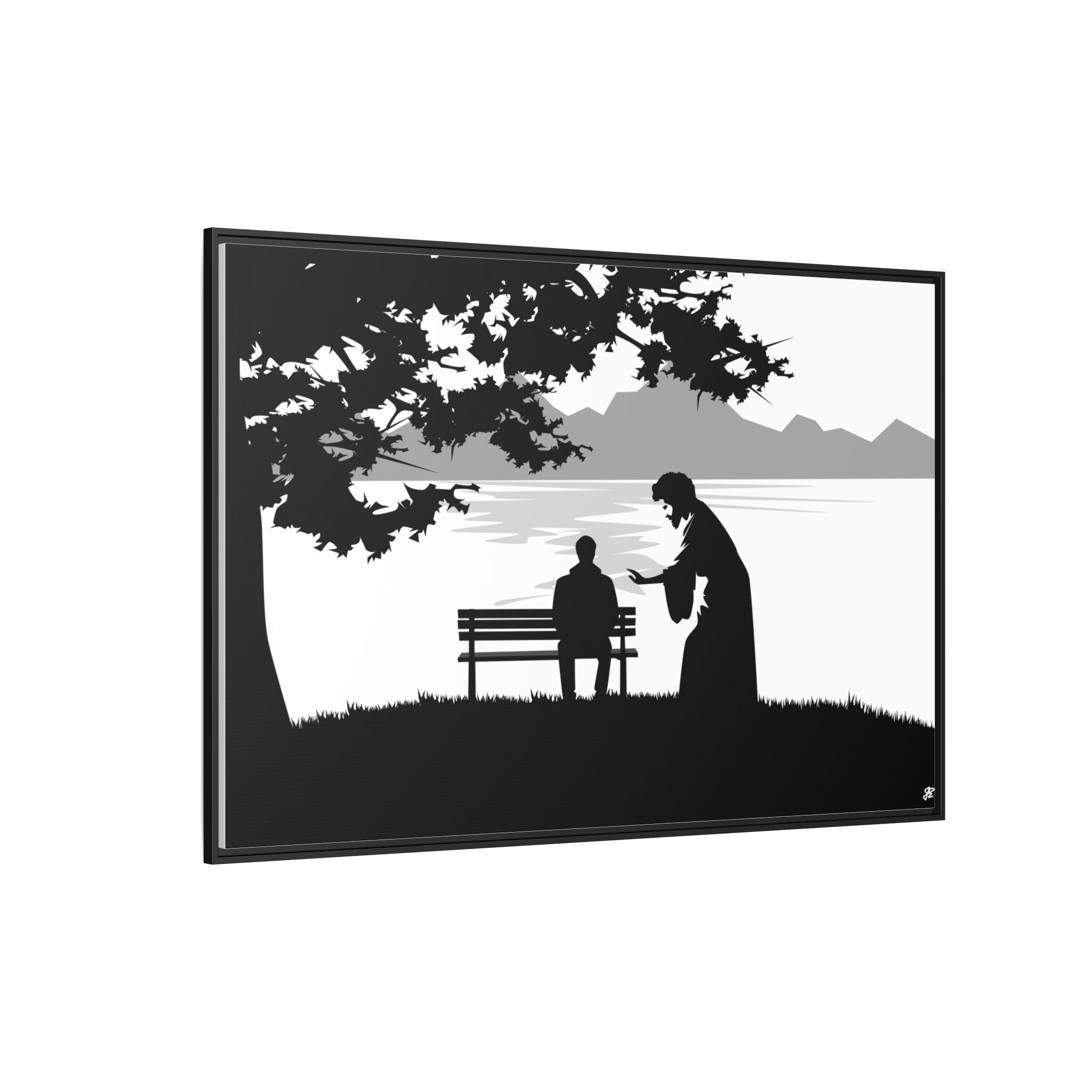 "Alone But Not Alone"-Framed Matte Canvas with Boarder