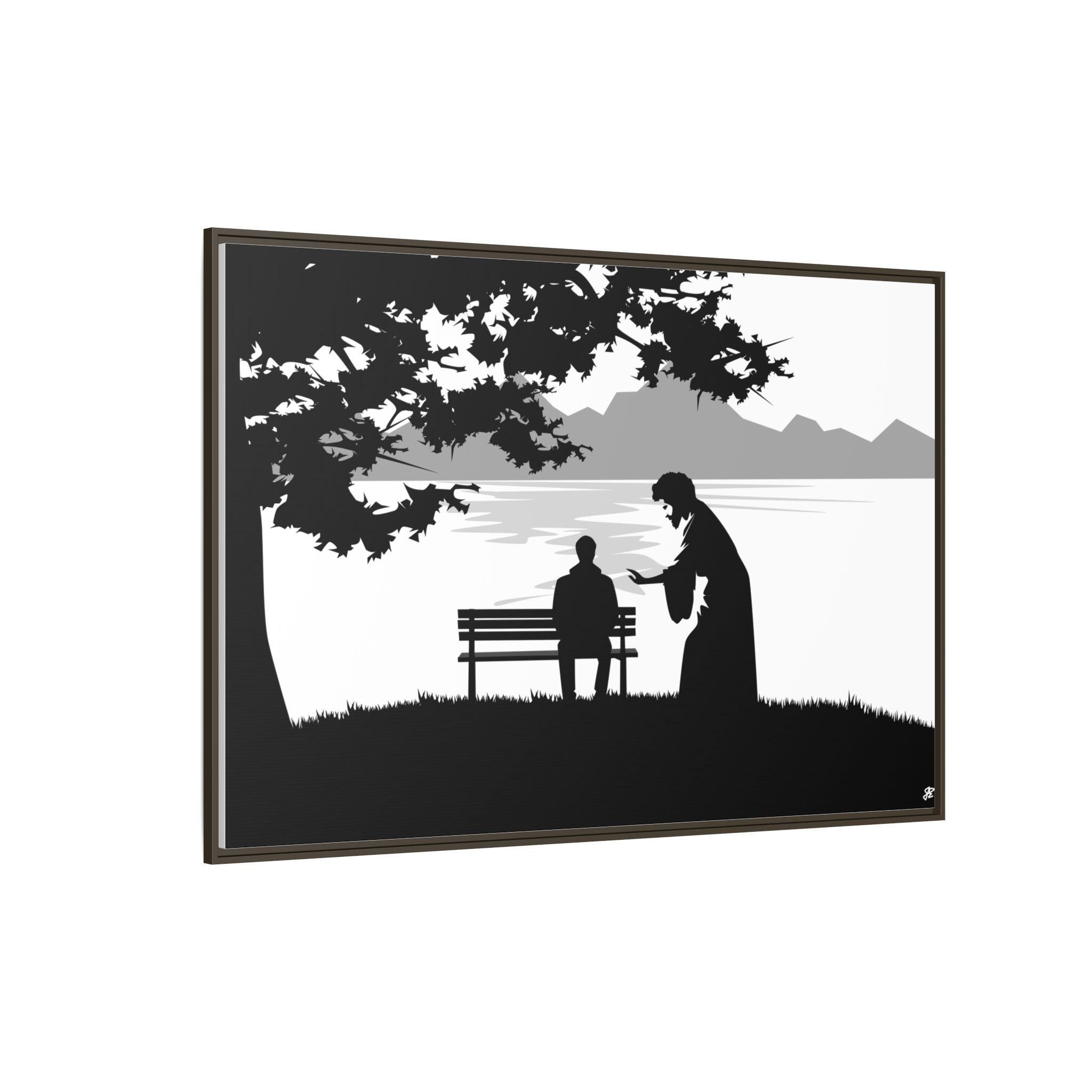 "Alone But Not Alone"-Framed Matte Canvas with Boarder