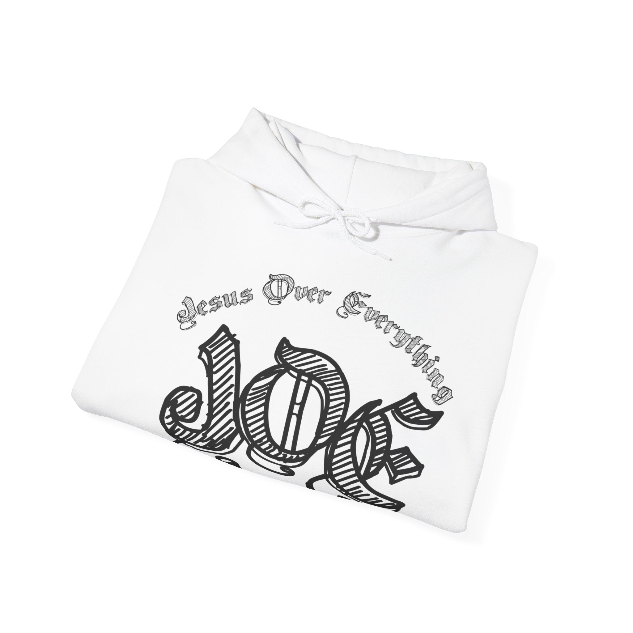 Hoodie — 'Love' Gothic Script Pullover (Love Over Everything)
