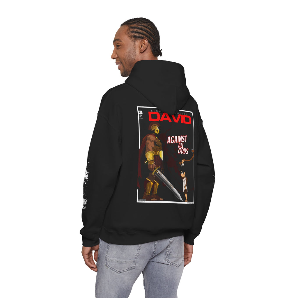 Against Goliath Graphic Hoodie — 'DAVID' Anime-Style Illustration