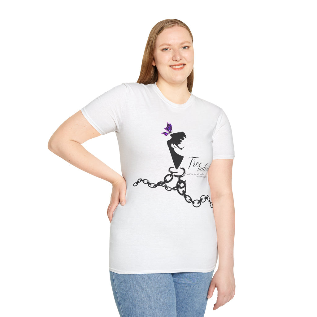 Free Indeed Tee — Inspirational Butterfly & Broken Chains T-Shirt