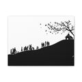 "Ascension" Canvas Print — Black & White Church on a Hill Wall Art