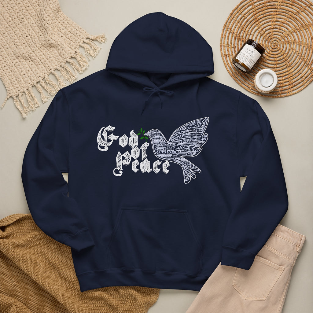 Peace Dove Hoodie — God of Peace Script Graphic Hooded Sweatshirt