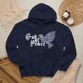 Peace Dove Hoodie — God of Peace Script Graphic Hooded Sweatshirt