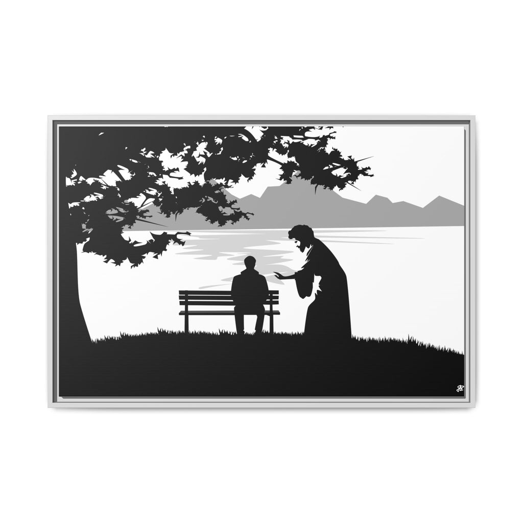"Alone But Not Alone"-Framed Matte Canvas with Boarder