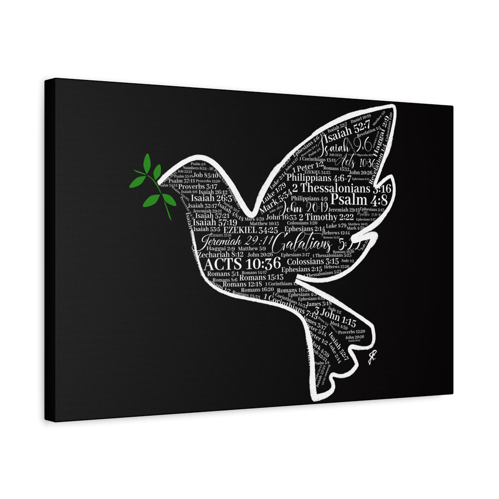 "Peace I Give Unto You" Canvas Wall Art — Scripture Typography  Matte Stretched Canvas