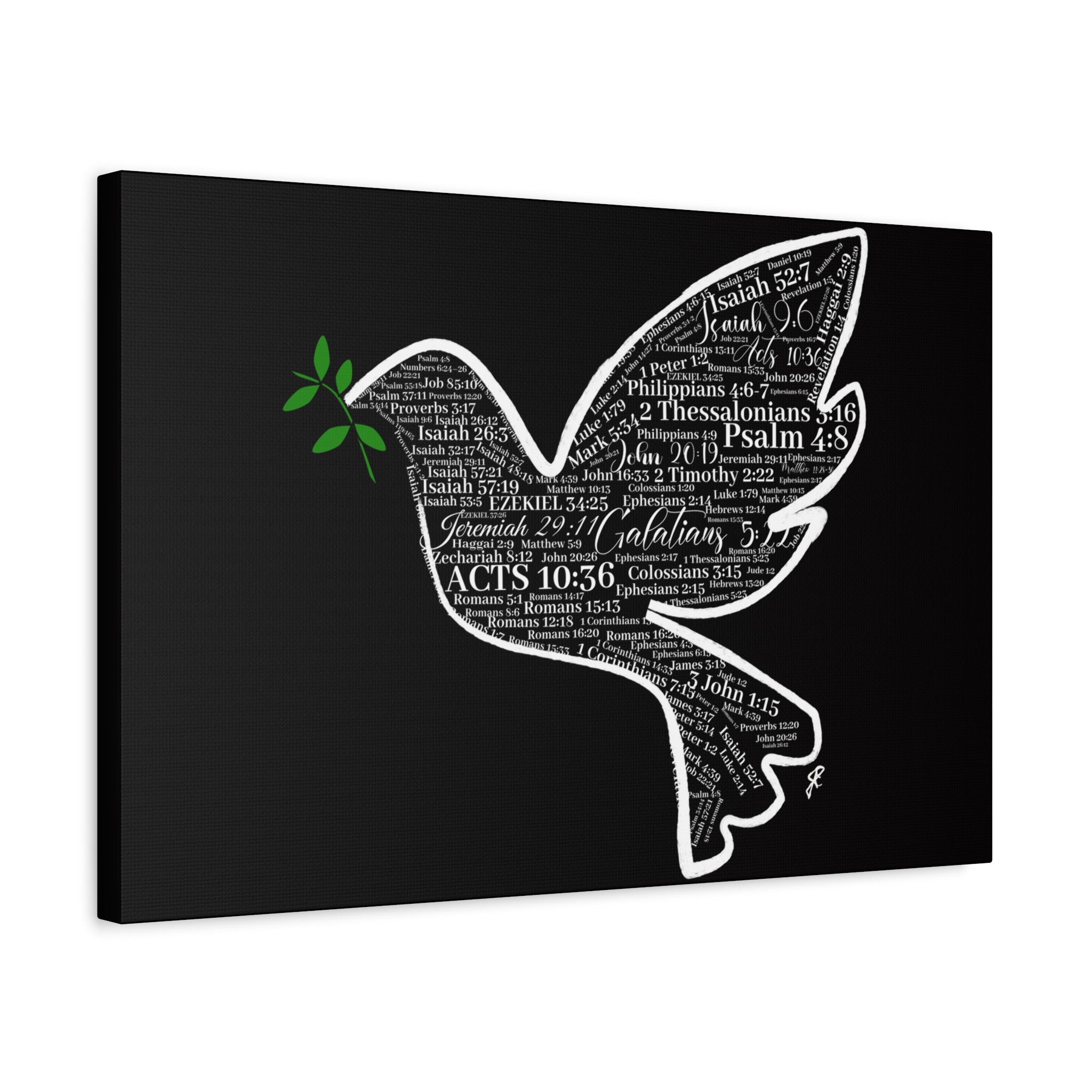 "Peace I Give Unto You" Canvas Wall Art — Scripture Typography  Matte Stretched Canvas
