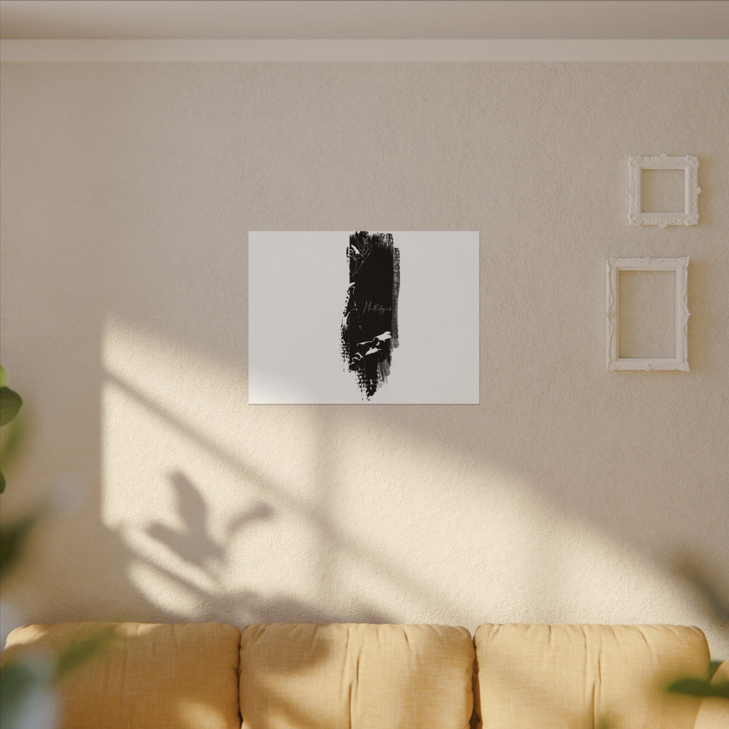 "Hallelujah" Abstract Black Brushstroke Canvas Print — Minimalist Stretched Wall Art