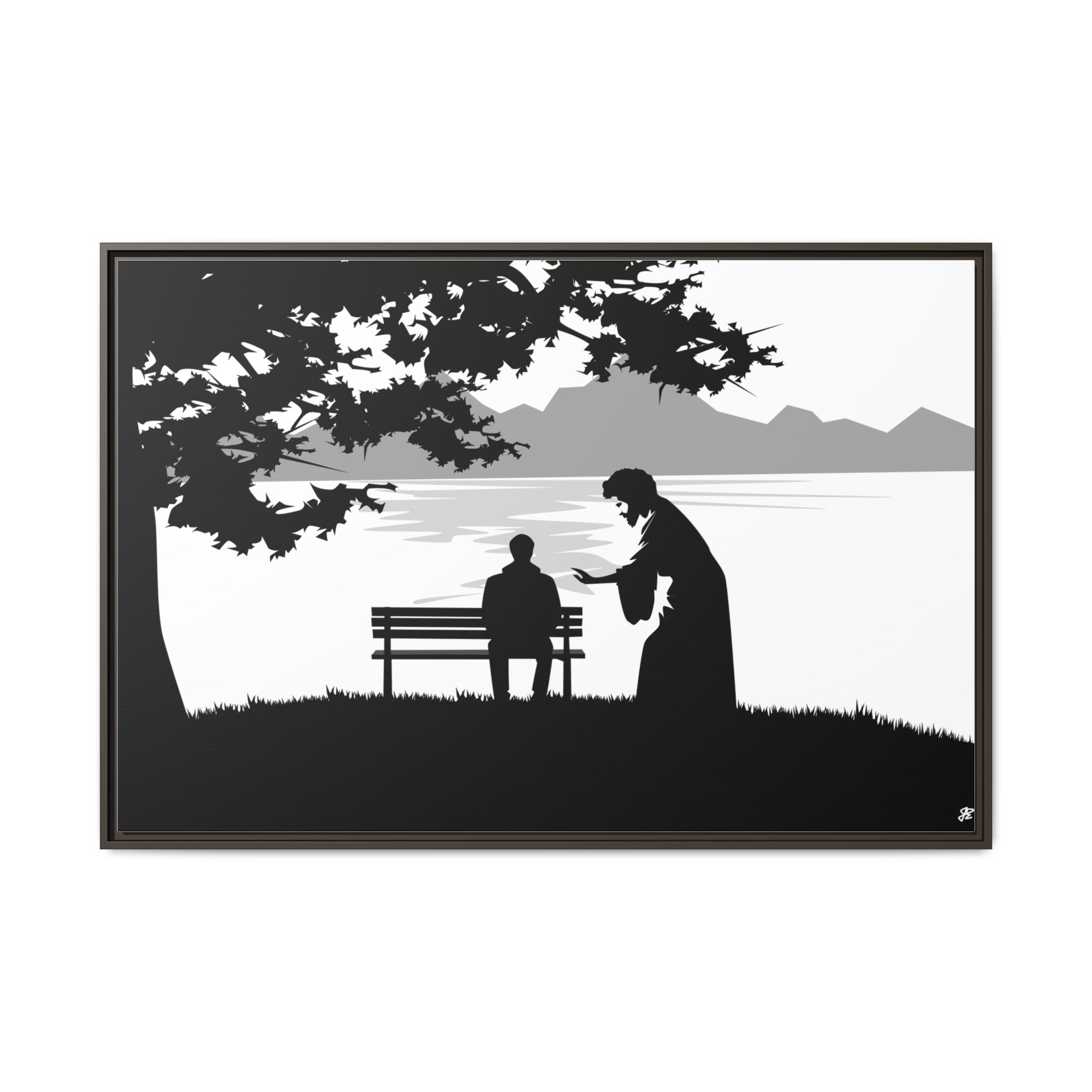 "Alone But Not Alone"-Framed Matte Canvas with Boarder