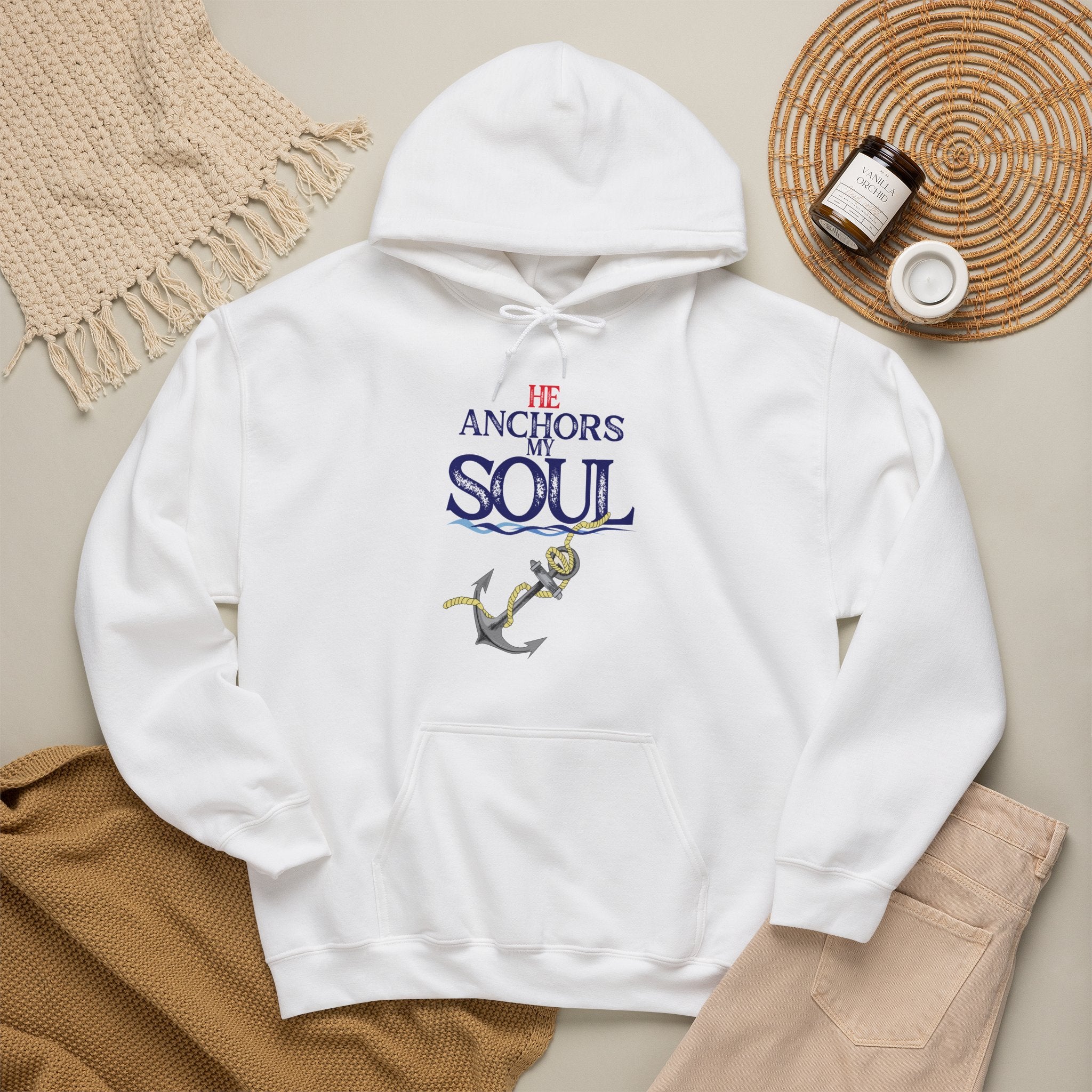 Anchor of My Soul Hoodie - Nautical Anchor & Rope Graphic Sweatshirt