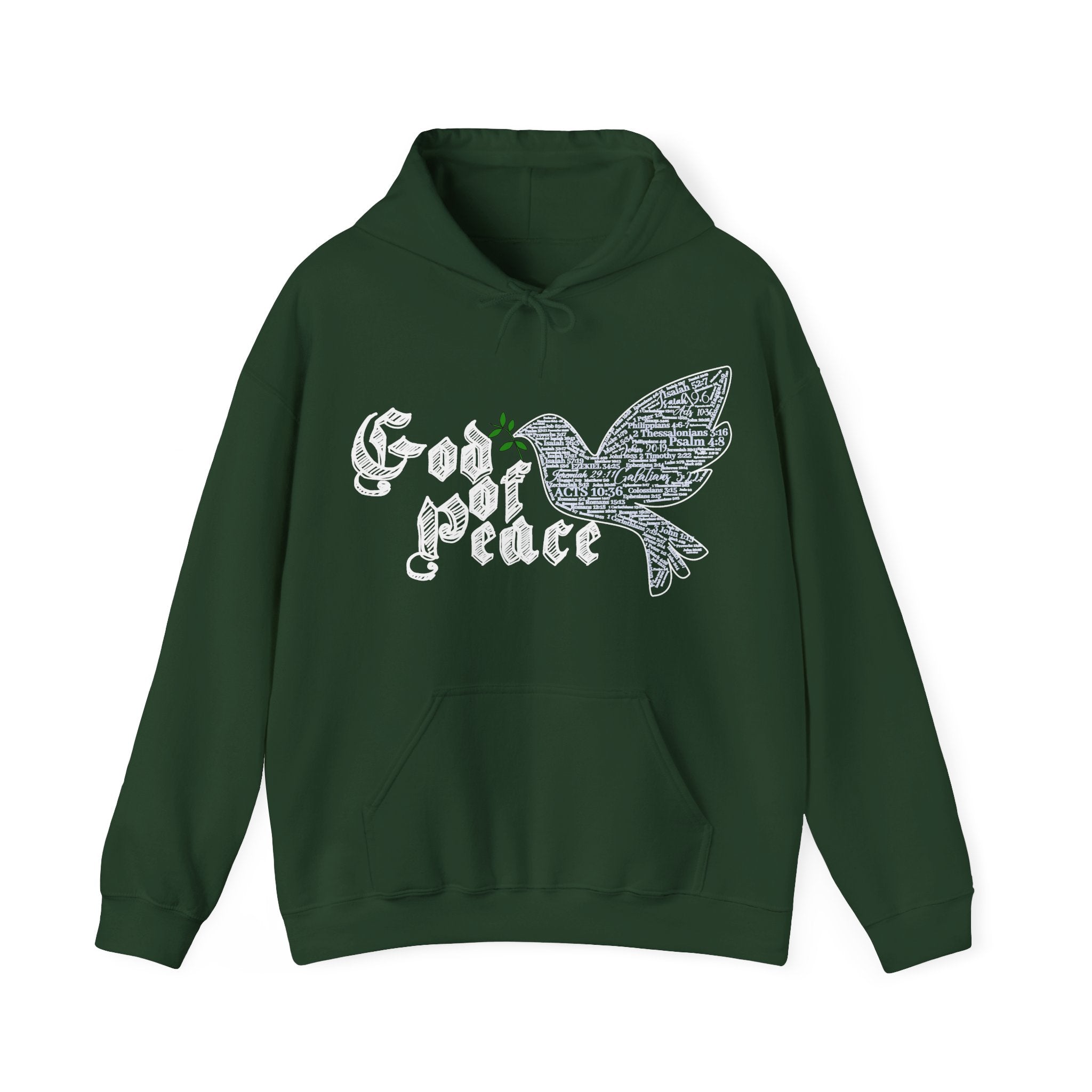 Peace Dove Hoodie — God of Peace Script Graphic Hooded Sweatshirt
