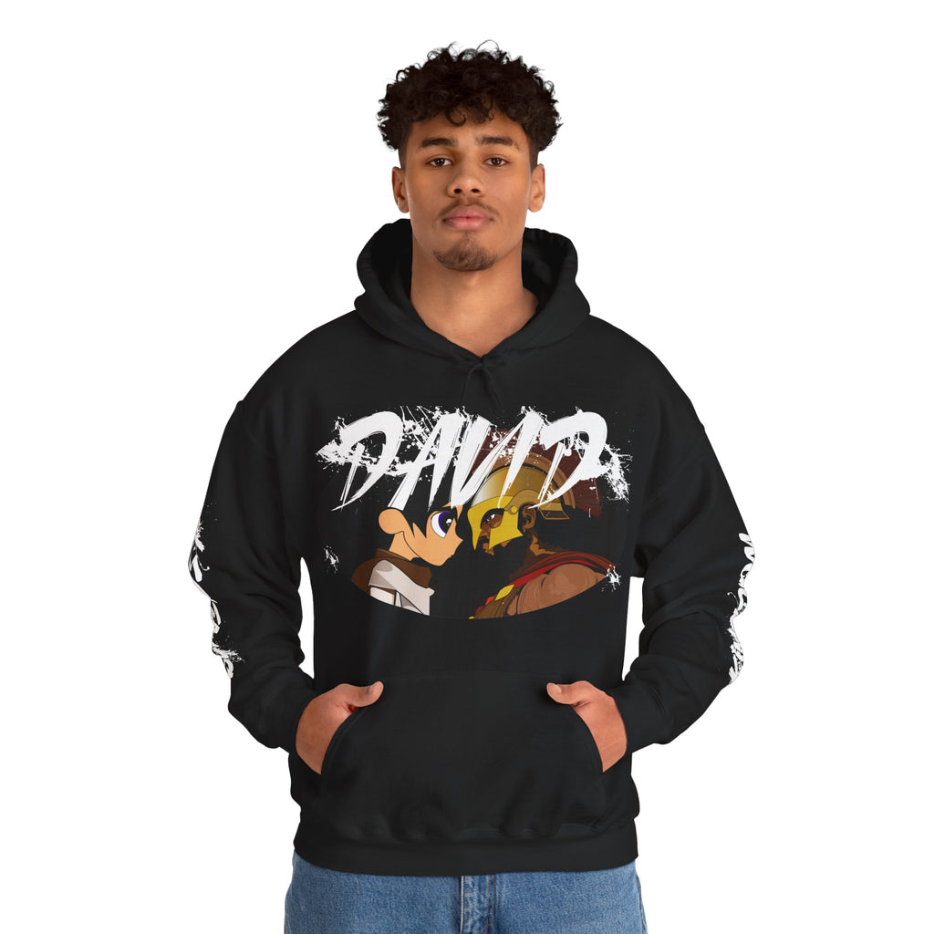 Against Goliath Graphic Hoodie — 'DAVID' Anime-Style Illustration