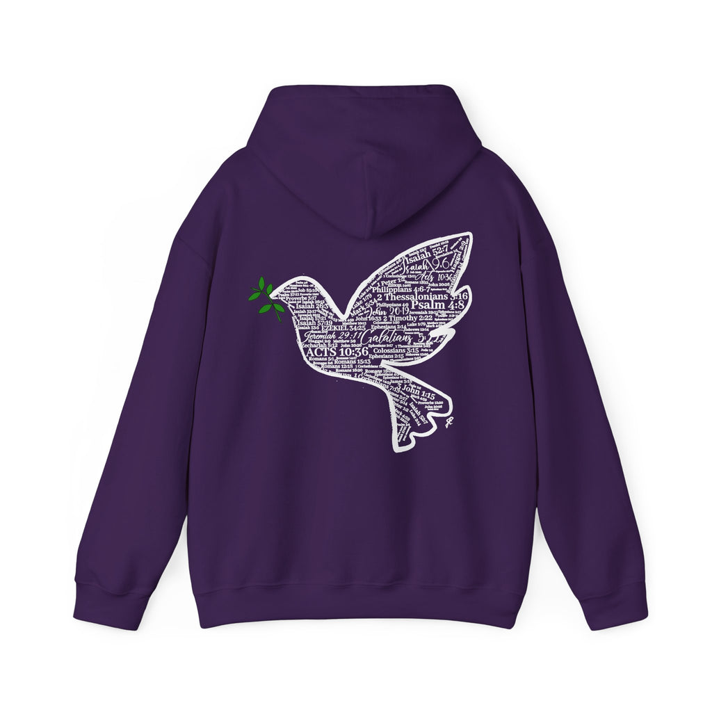 Peace Dove Hoodie — God of Peace Script Graphic Hooded Sweatshirt