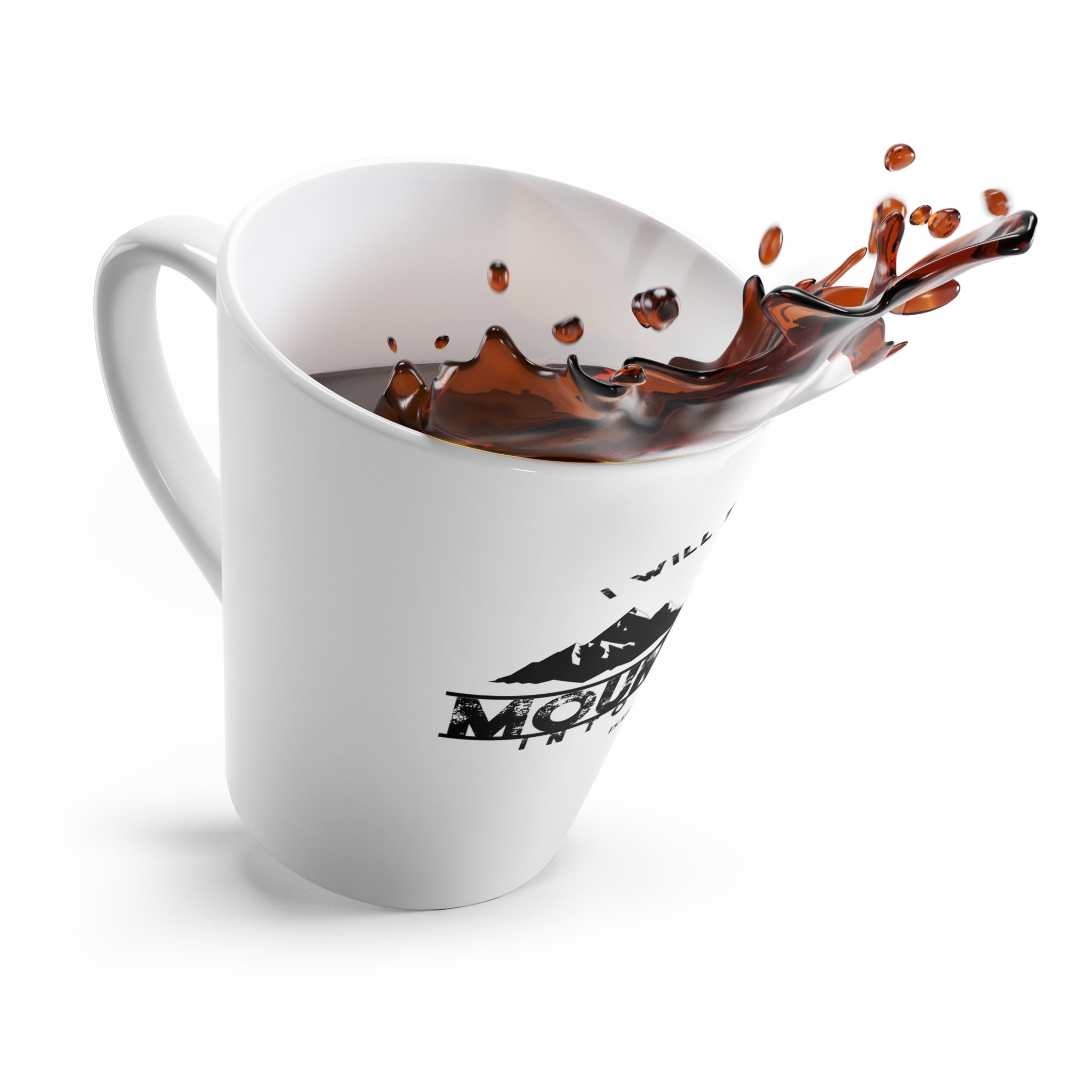 Latte Mug — “I Will Turn My Mountains Into Roads” Inspirational Mountain Coffee Cup