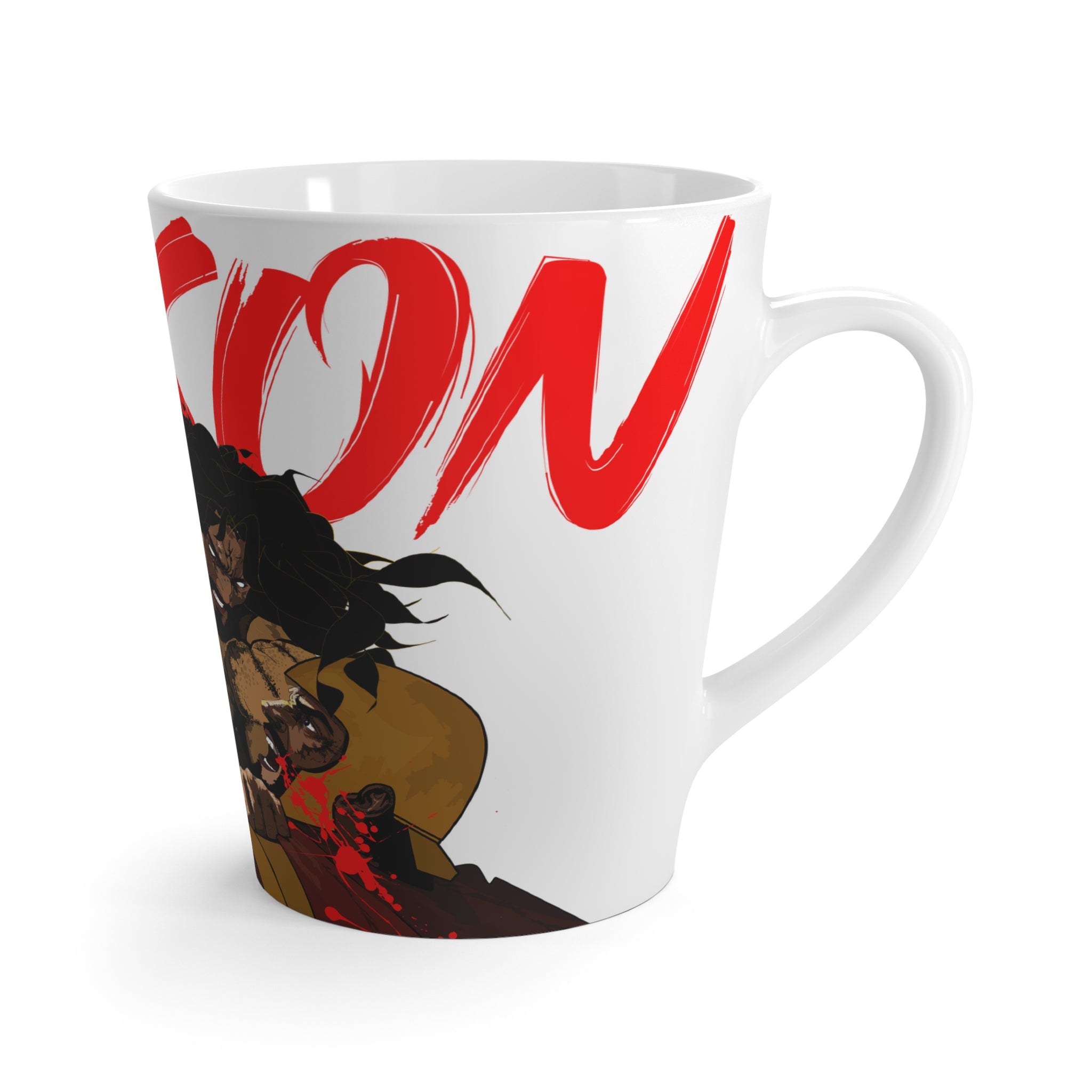 Latte Mug - Savage Viking Warrior Illustration Coffee Cup