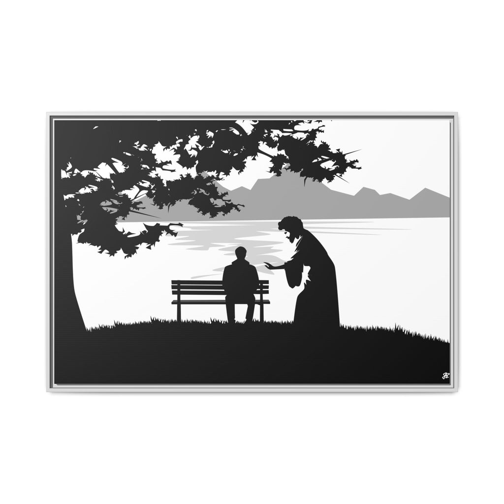 "Alone But Not Alone"-Framed Matte Canvas with Boarder