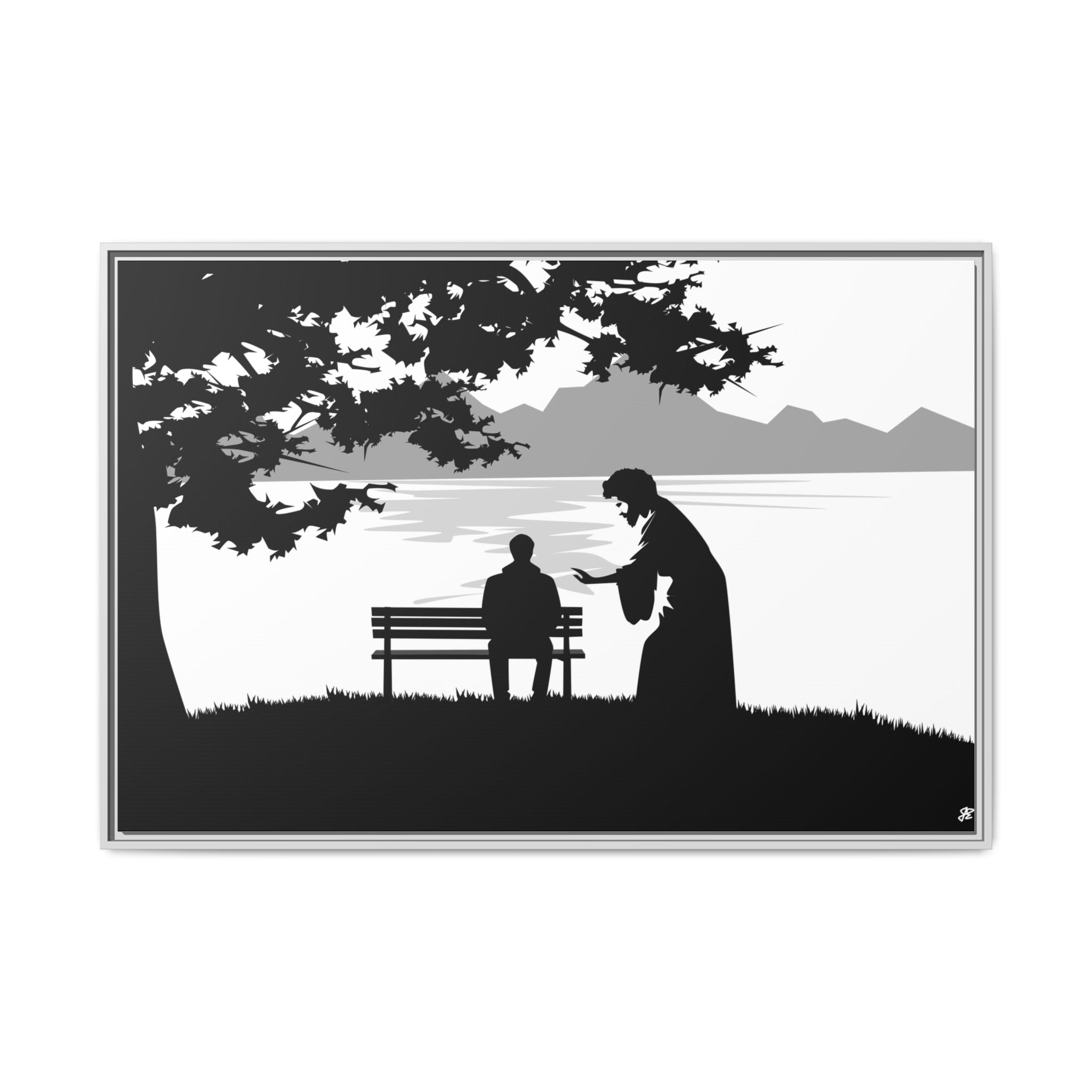 "Alone But Not Alone"-Framed Matte Canvas with Boarder