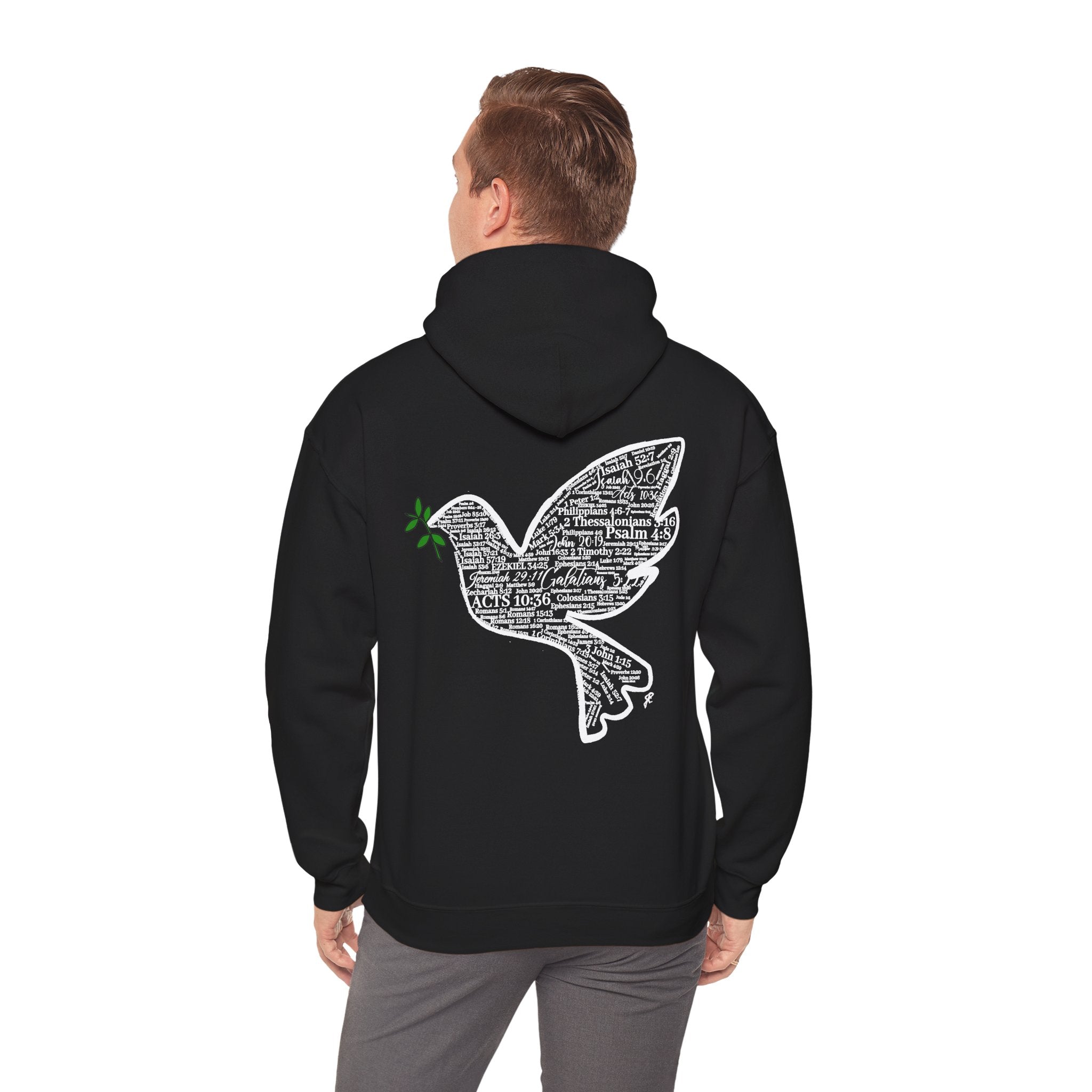 Peace Dove Hoodie — God of Peace Script Graphic Hooded Sweatshirt