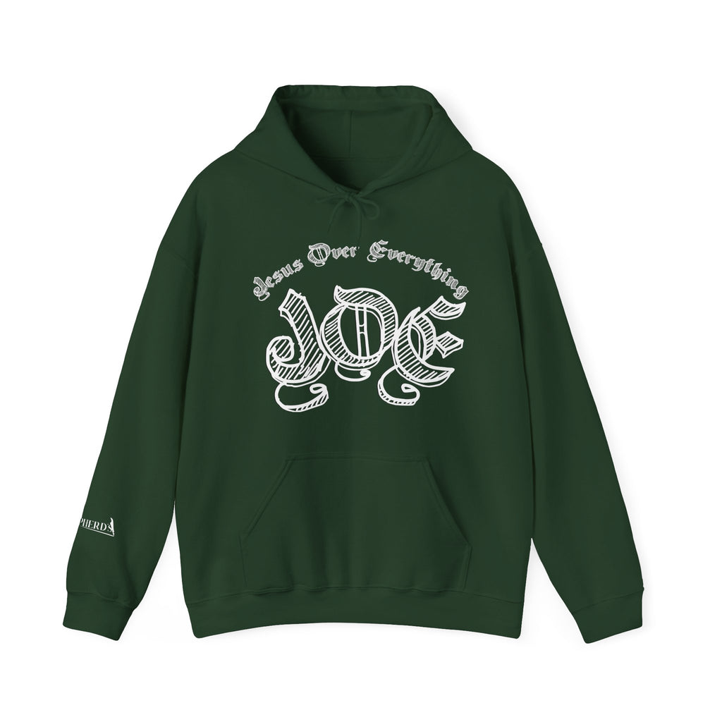 Hoodie — 'Love' Gothic Script Pullover (Love Over Everything)