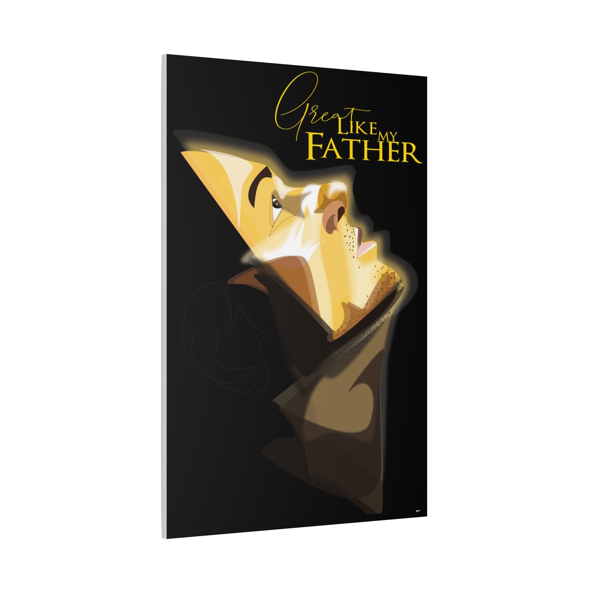 Canvas Wall Art — “Great Like My Father” Stylized Portrait (Matte Stretched)