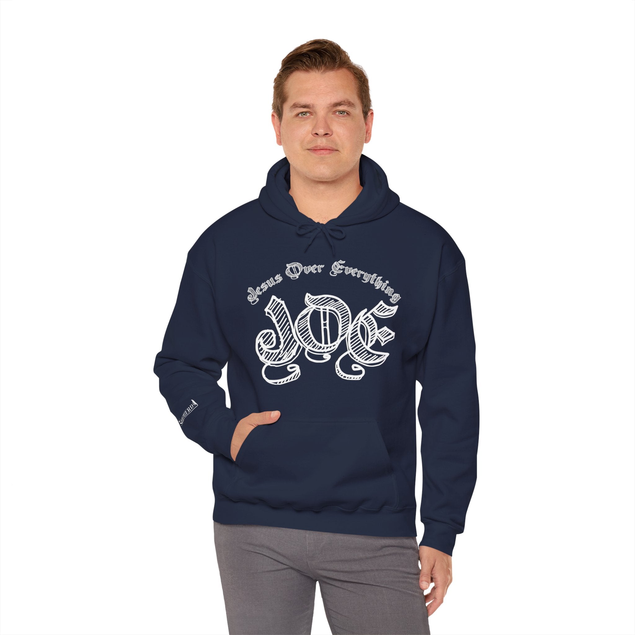 Hoodie — 'Love' Gothic Script Pullover (Love Over Everything)